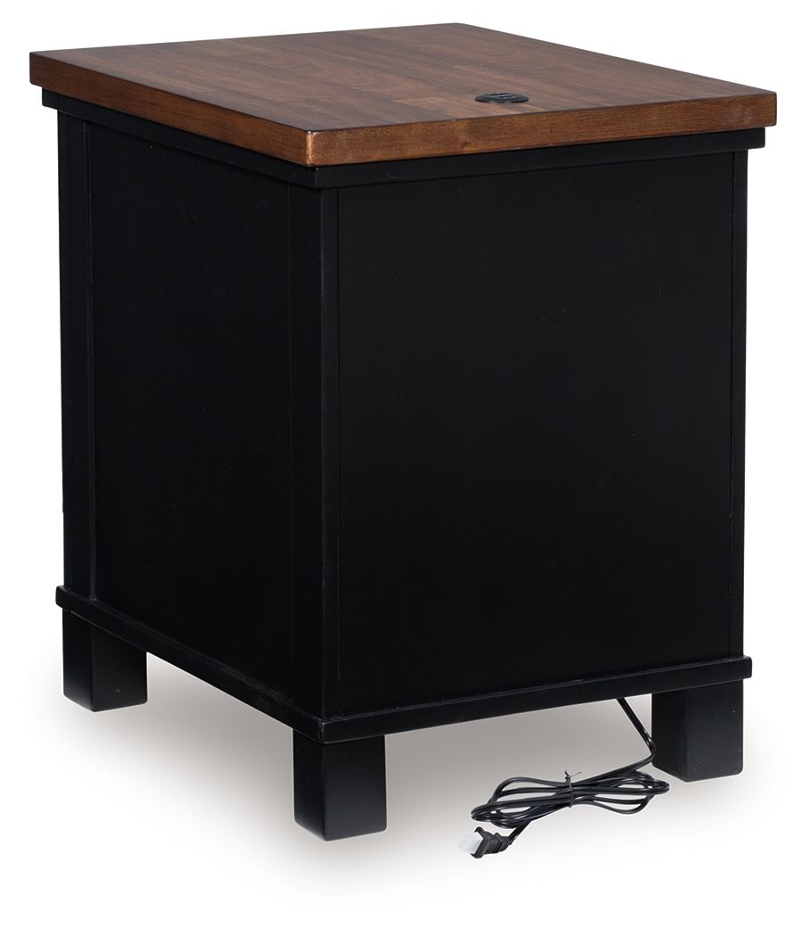 Wildenauer - Chair Side End Table - Brown / Black - Best Buy Furniture