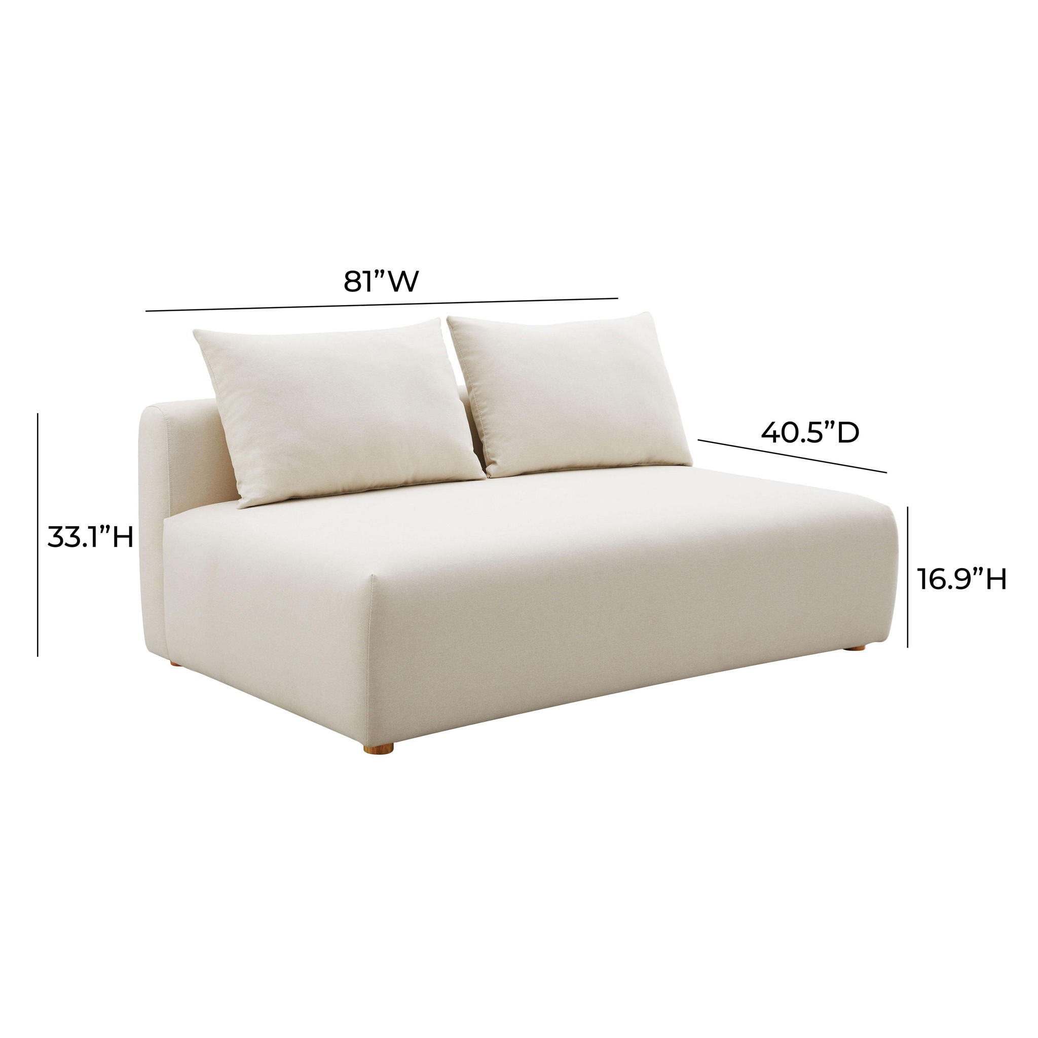 Hangover - Linen Modular Loveseat - Cream