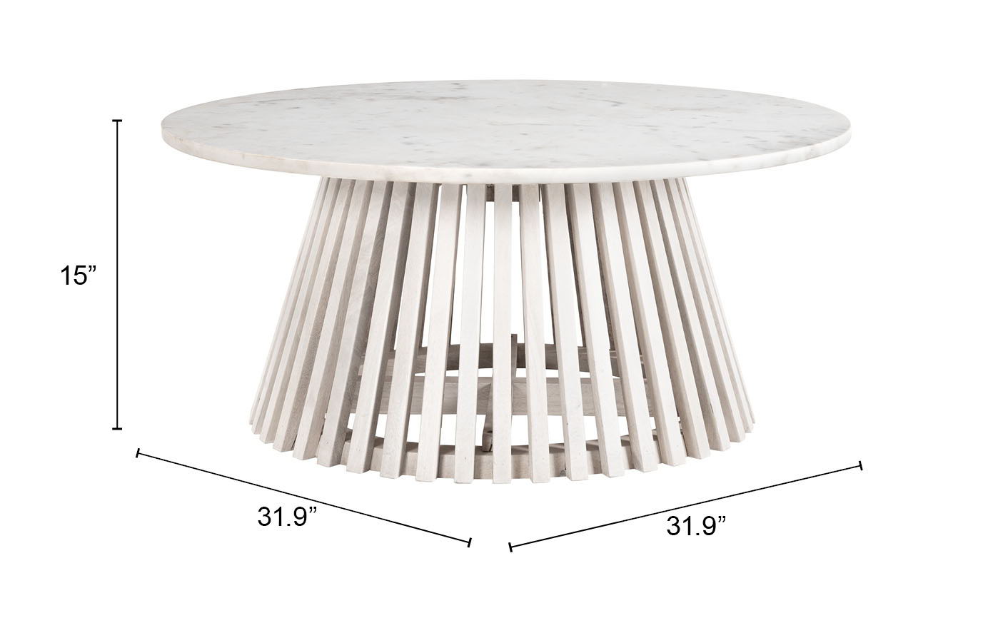 Mazara - Coffee Table - White / Natural