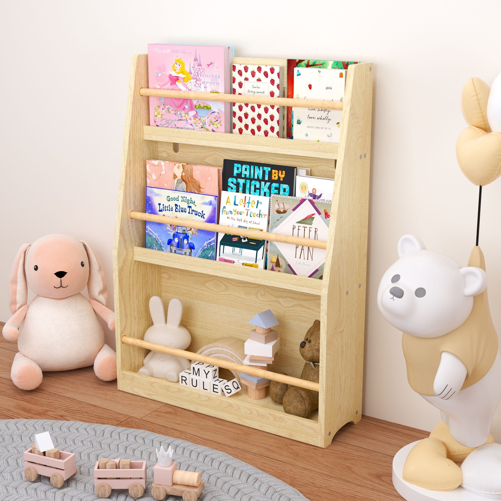 3 Tier Book Shelf, Compact Storage For Bedrooms