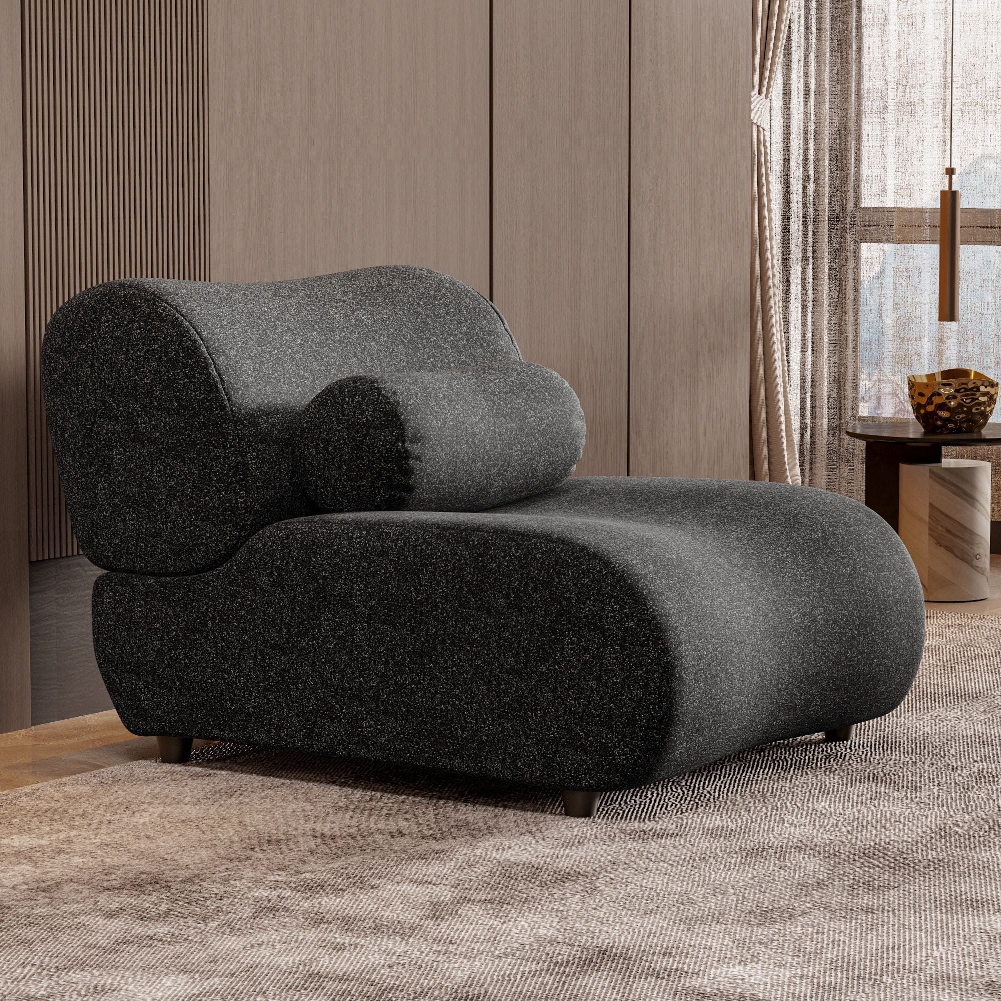 1 Piece Luxury Chenille Fabric Modular Sofa With Spring Cushions & Hidden Legs