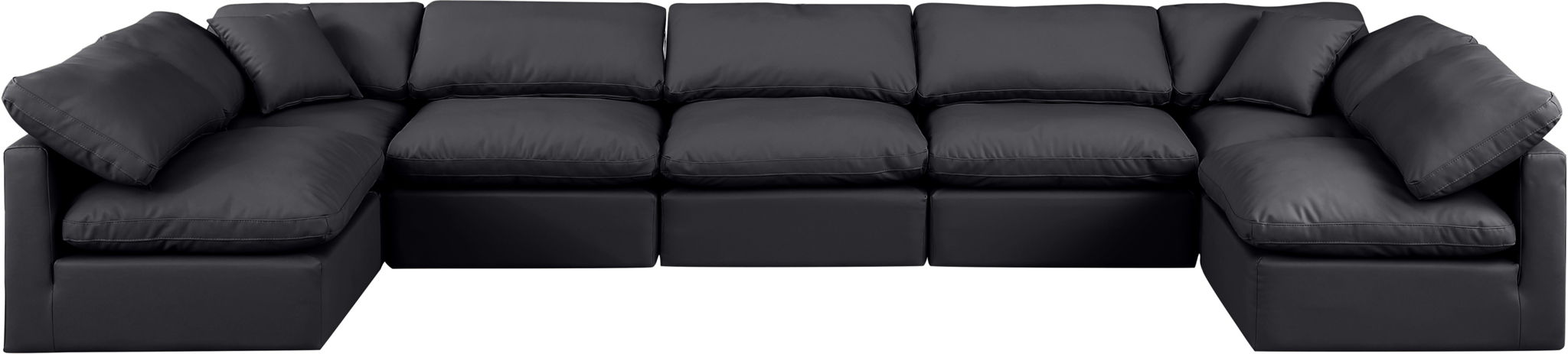 Indulge - Faux Leather 7 Piece Modular U-Shaped Sectional