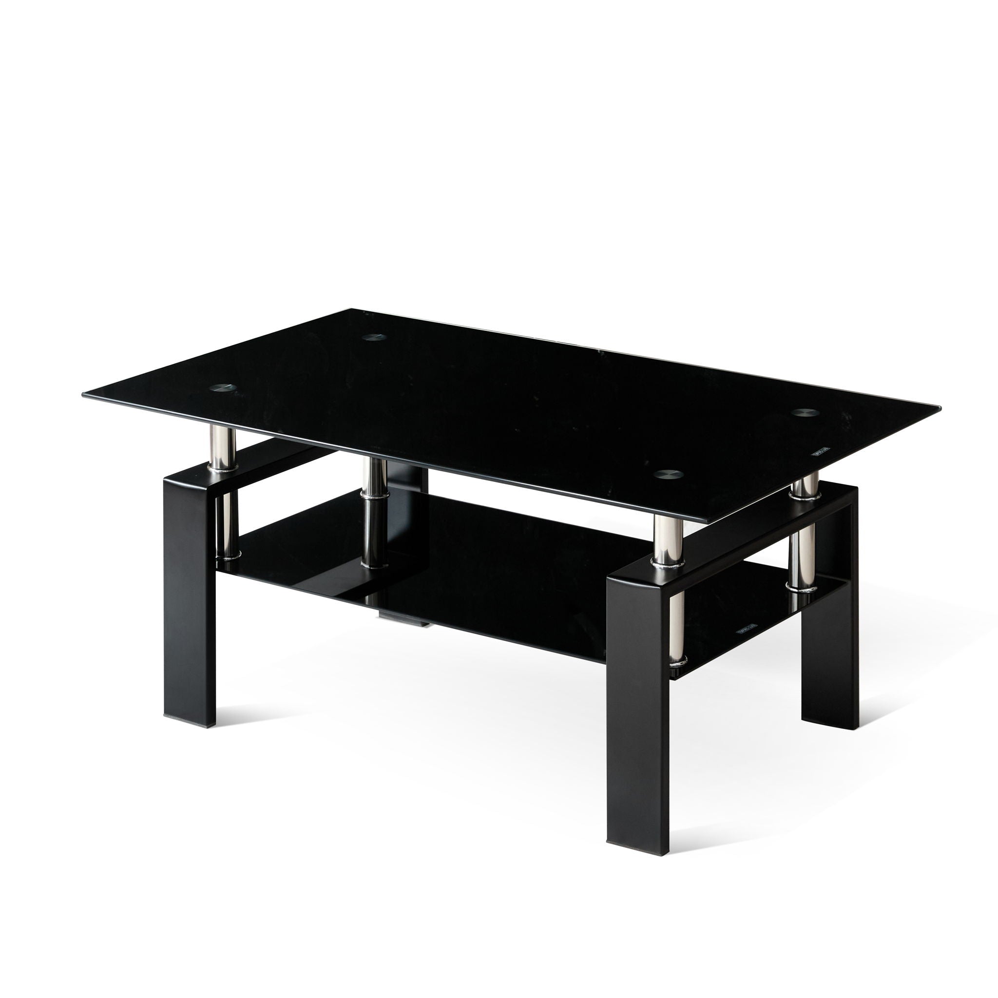 Tempered Glass Table With Storage