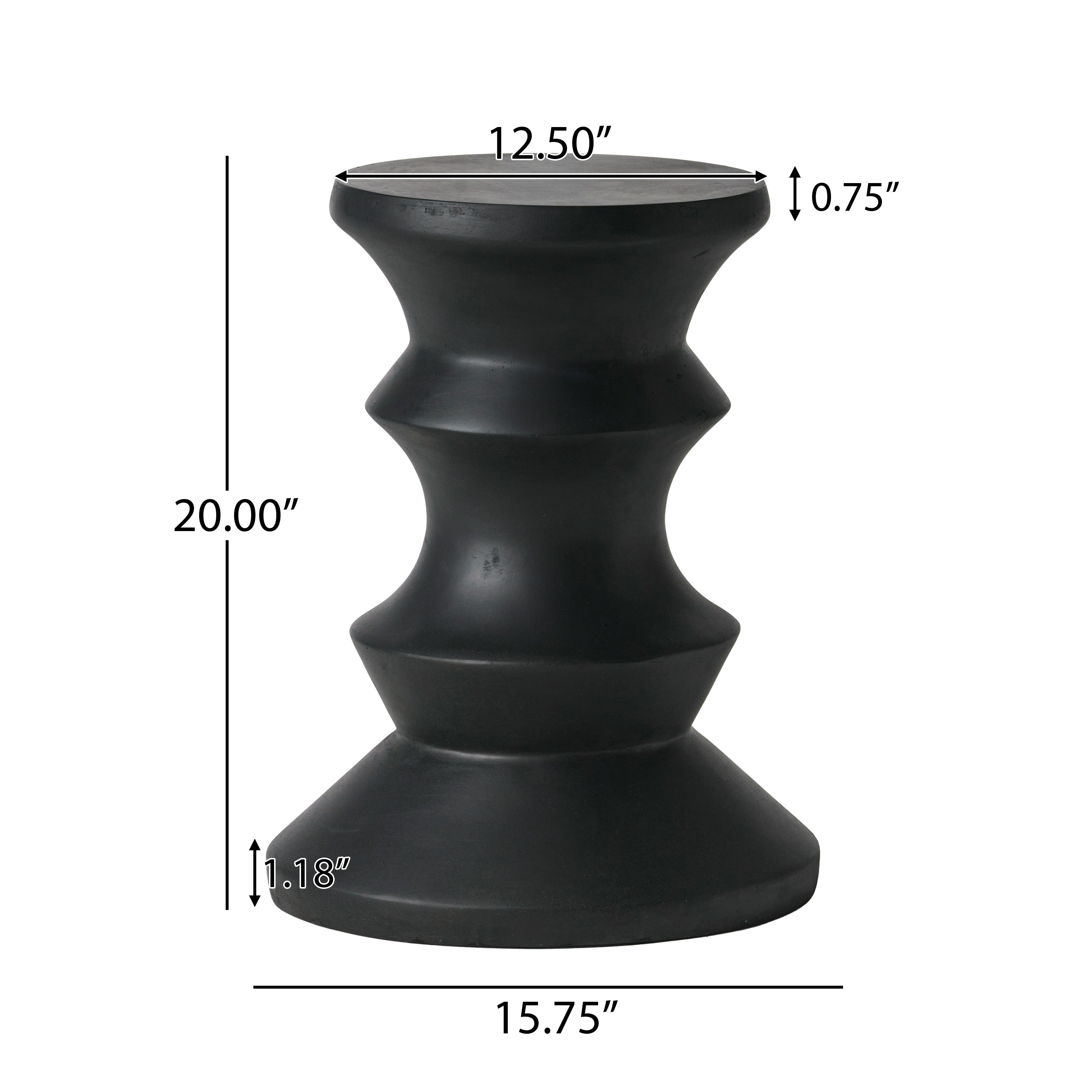 Side Table - Modern Black Concrete Accent Piece - Best Buy Furniture