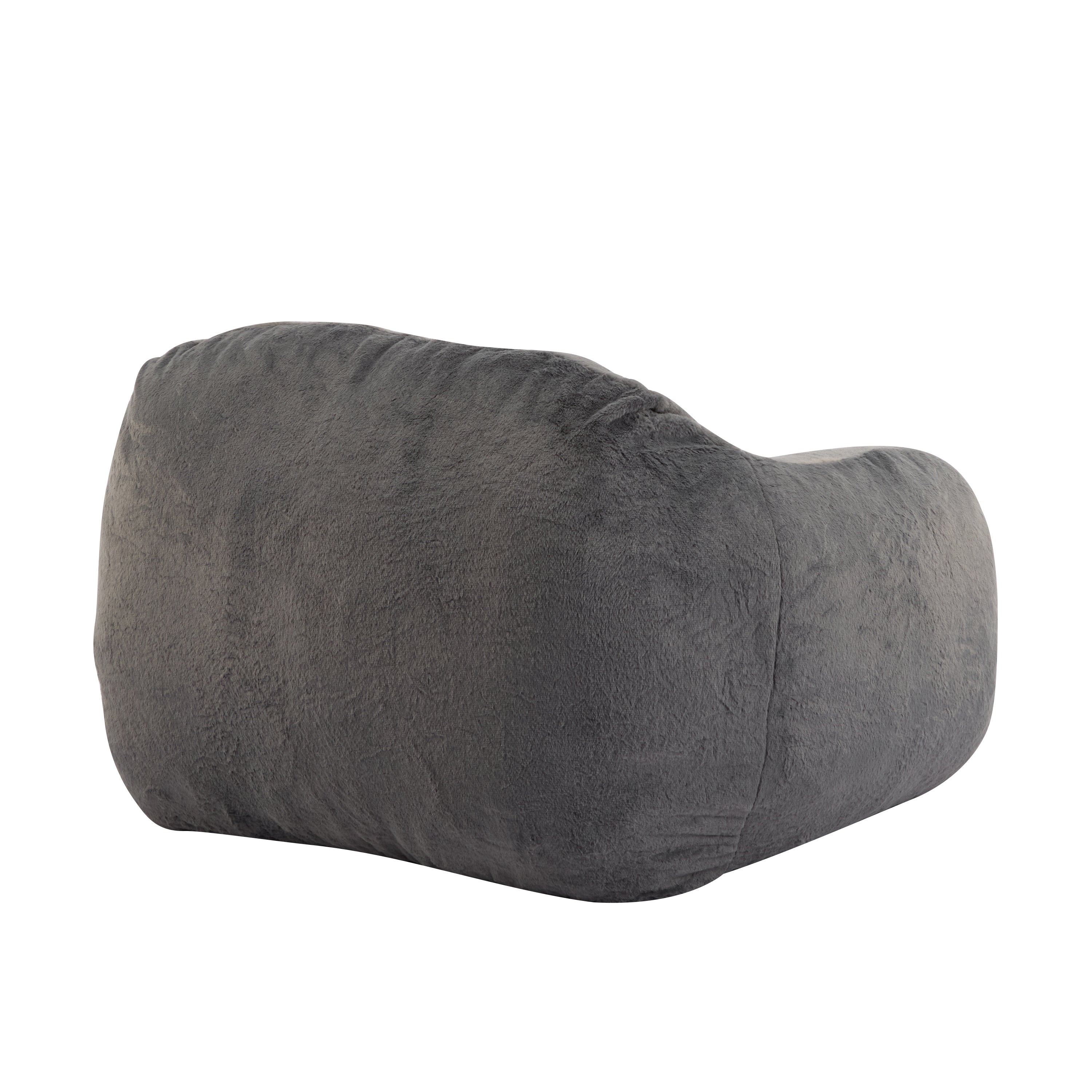 Sezze Indoor Bean Bag Chair with Gray Faux Fur