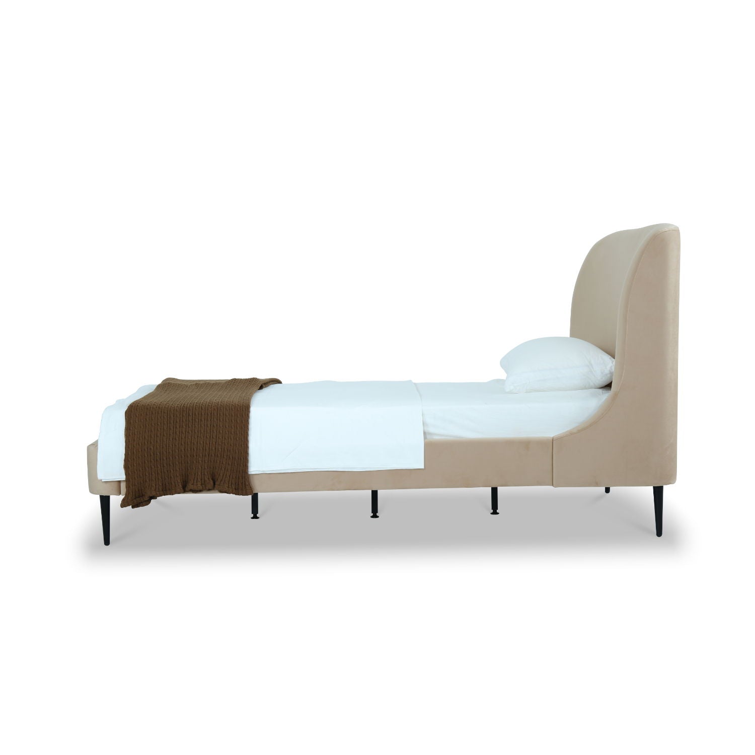 Heather - Upholstered Bed With Curved Headboard