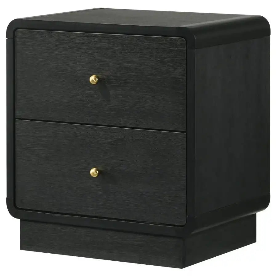 Cavelle - 2-Drawer Nightstand Bedside Table - Black - Best Buy Furniture