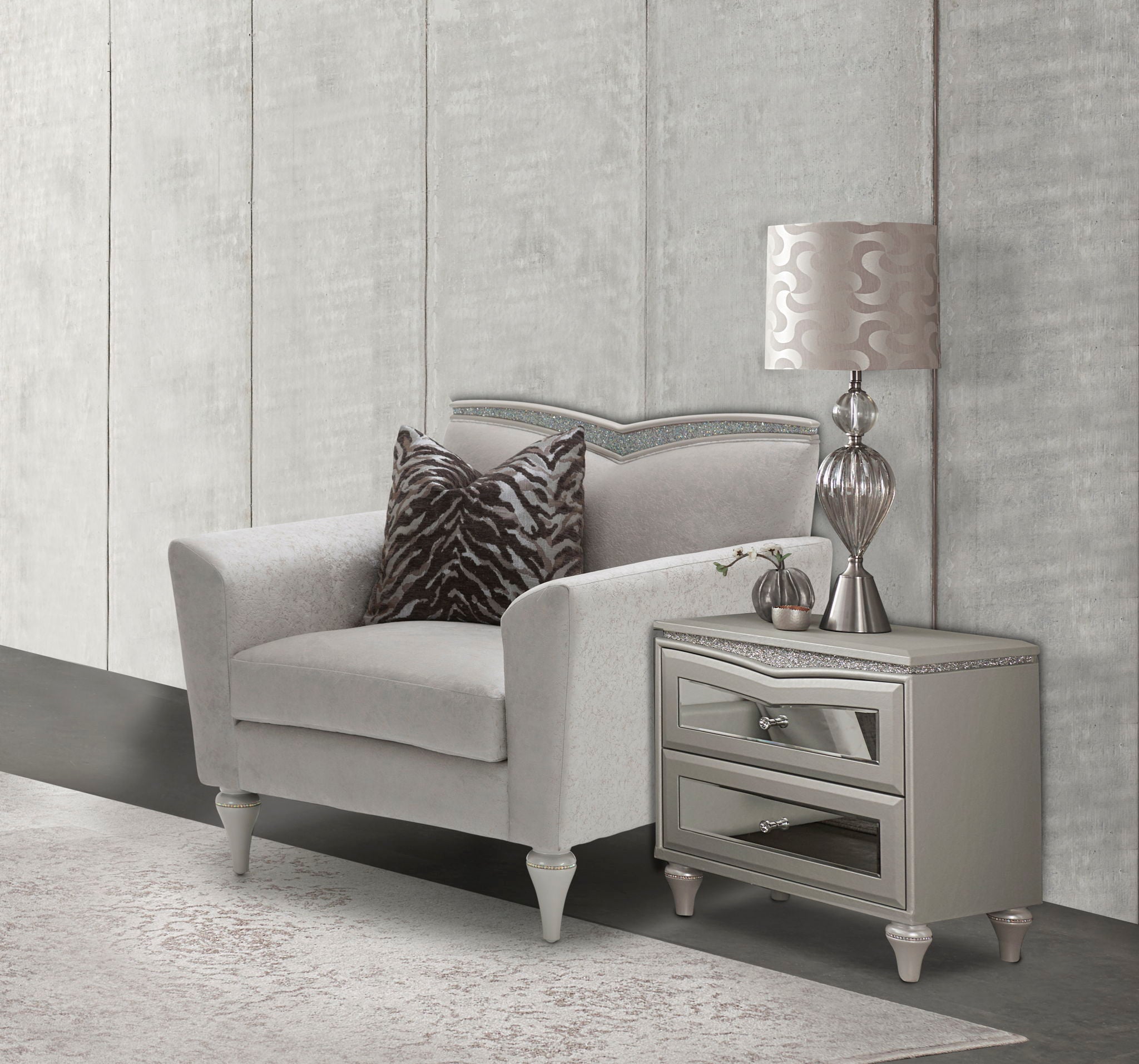 Melrose Plaza - Upholstered Nightstand - Dove