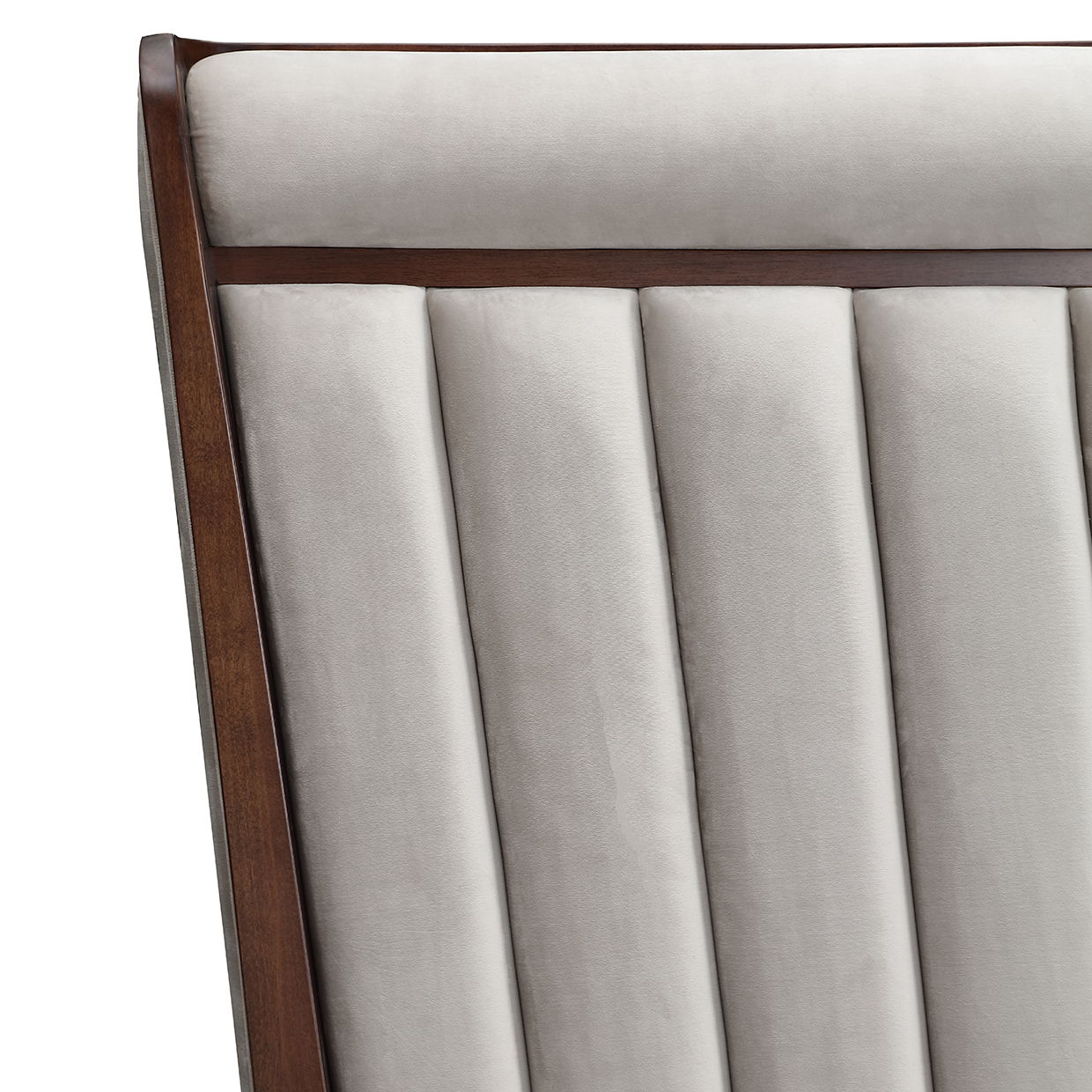 Houston - Eastern King Channel Tufted Panel Bed - Porcini / Walnut