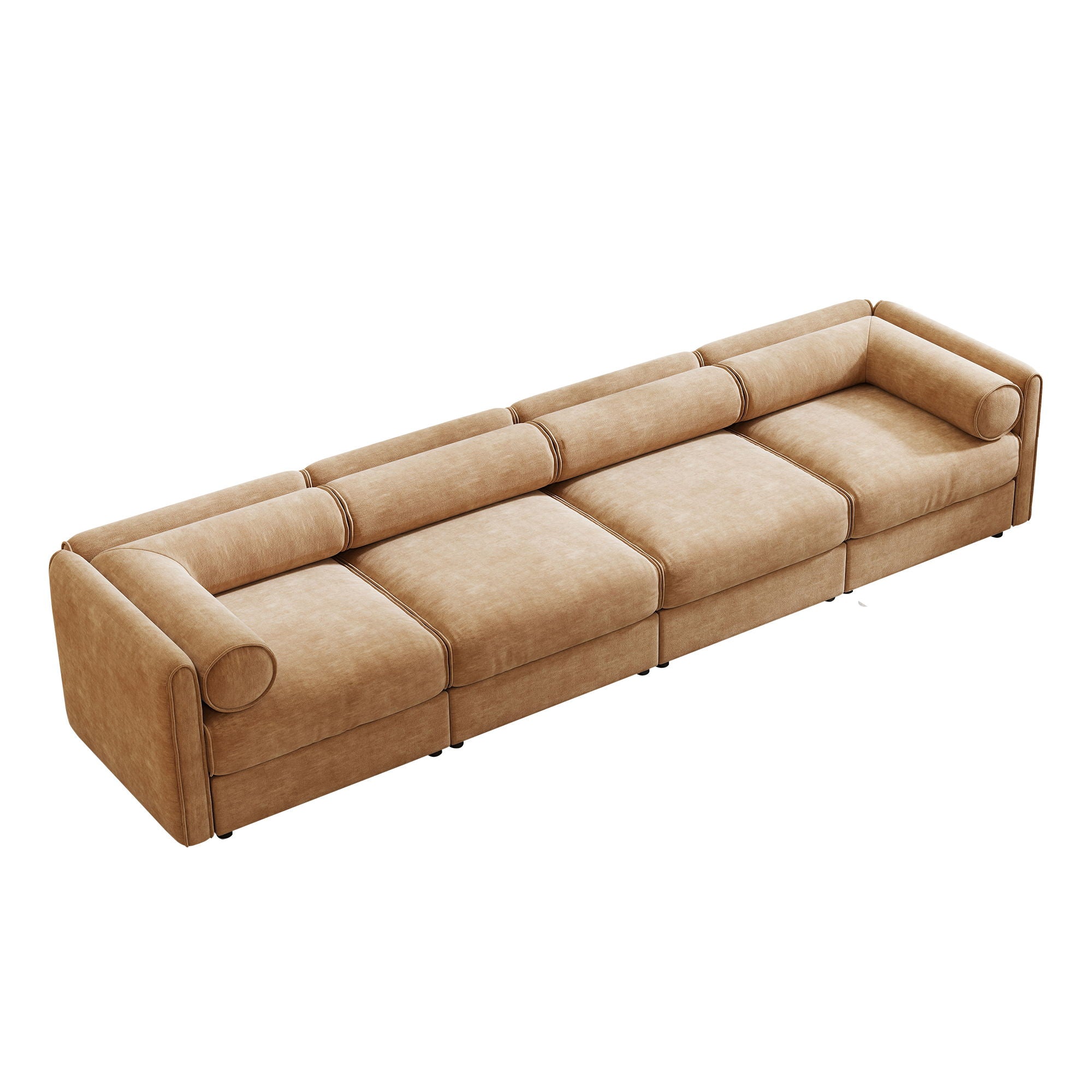 Stylish Chenille Sofa With Storage Seat And Cylindrical Backrest - Best Buy Furniture