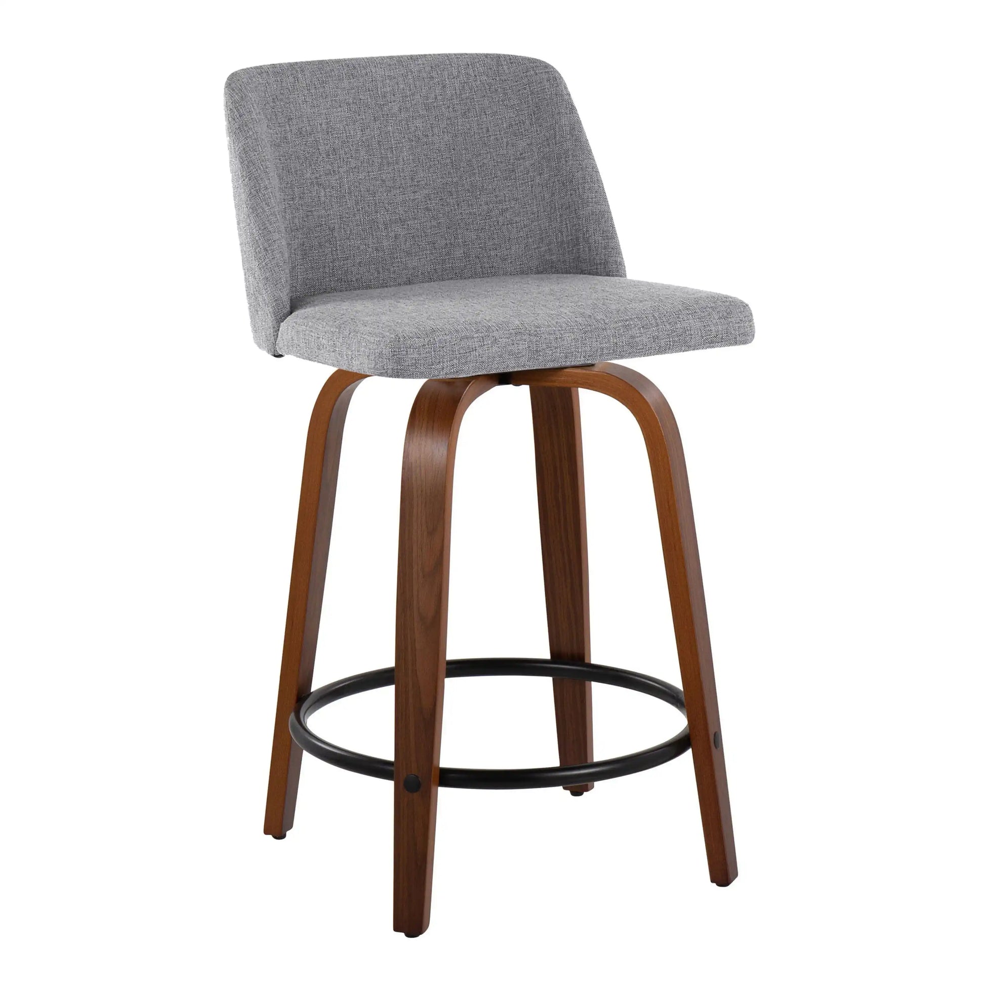 Toriano - Mid Century Modern, Fixed Height Counter Stool & Swivel And Round Footrest (Set of 2) - Best Buy Furniture