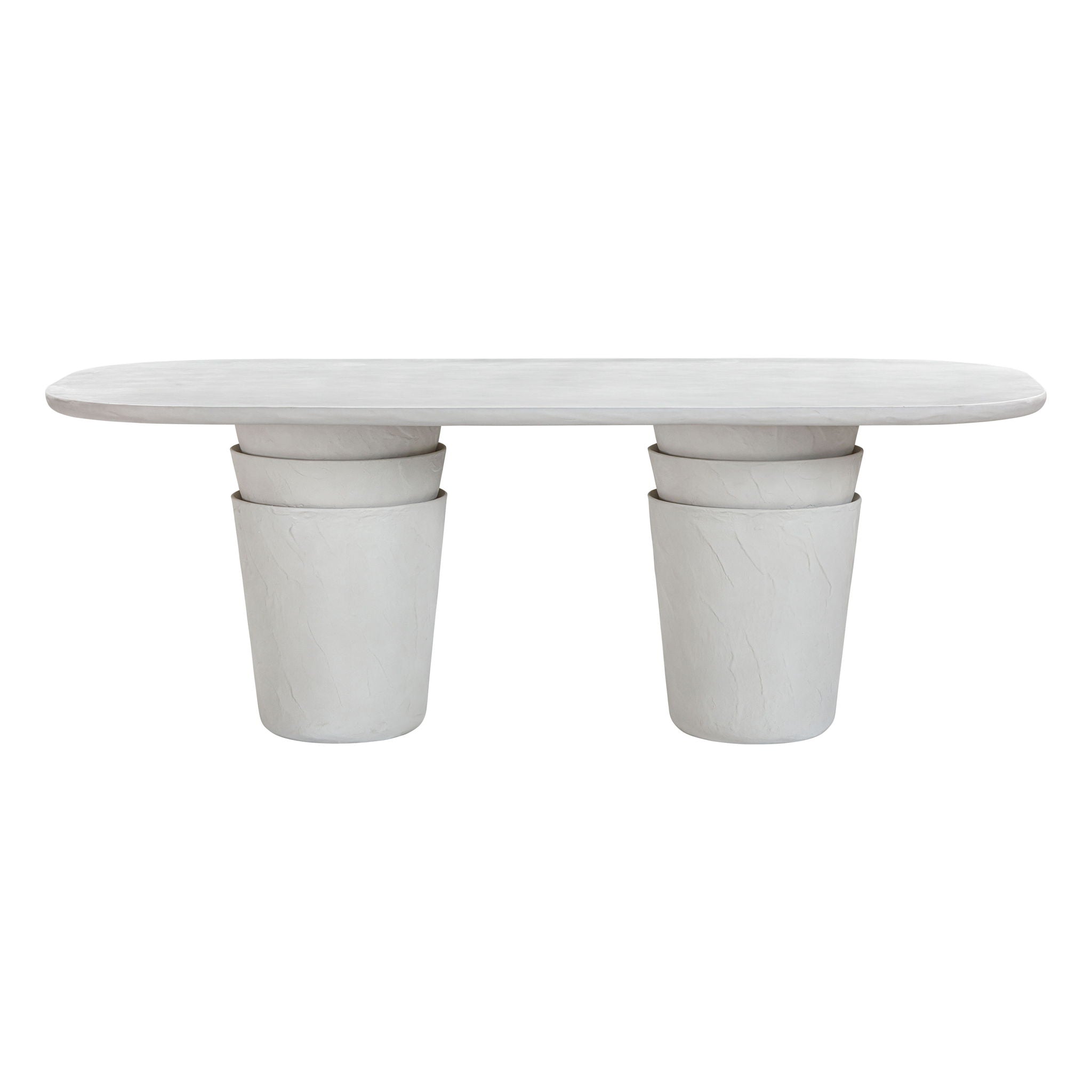 Margot - Faux Plaster Indoor / Outdoor Concrete Dining Table - Light Gray