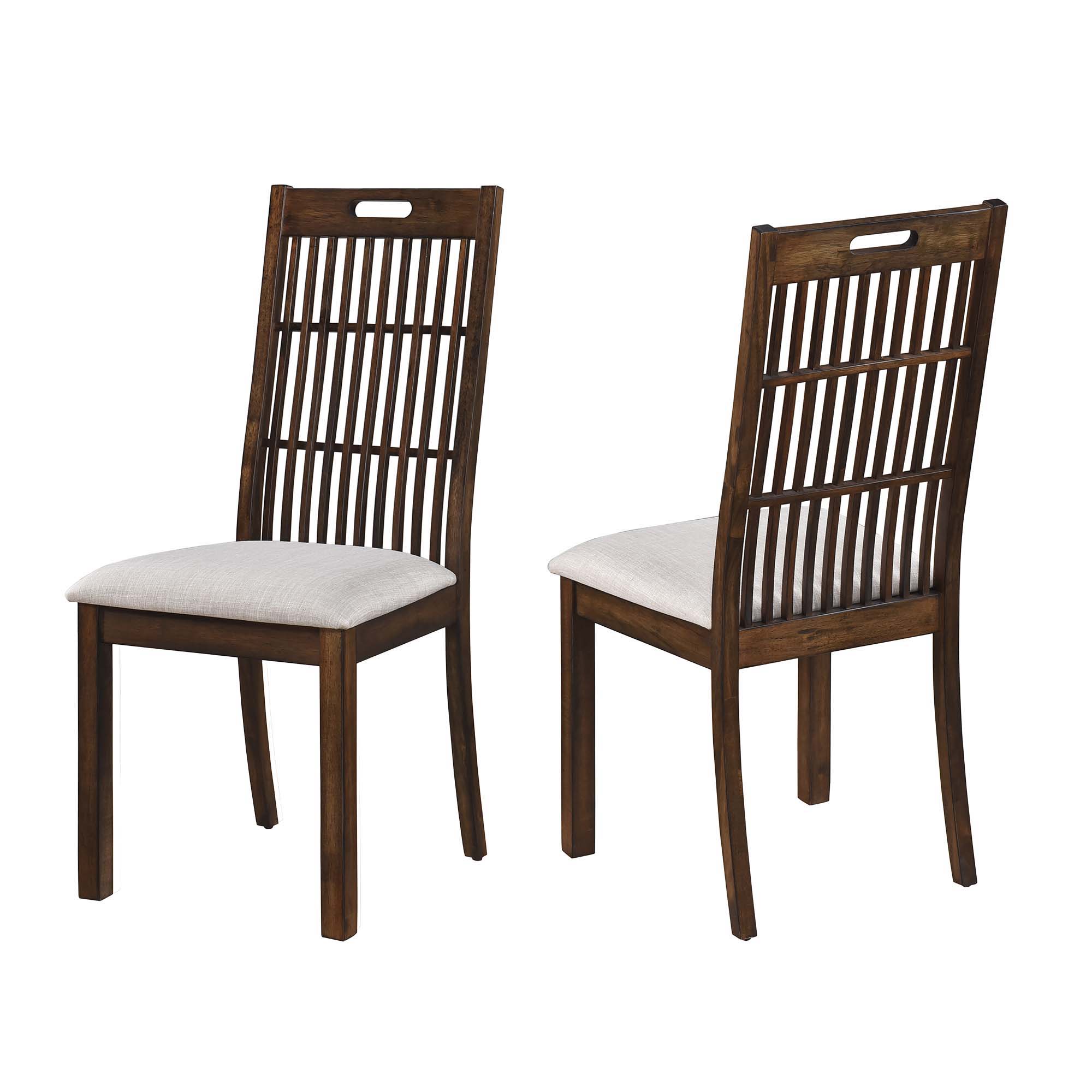 2 Pieces Set Dining Side Chair Rustic Modern Farmhouse Design Retro Design Easy To Assembly - Antique Dark Oak