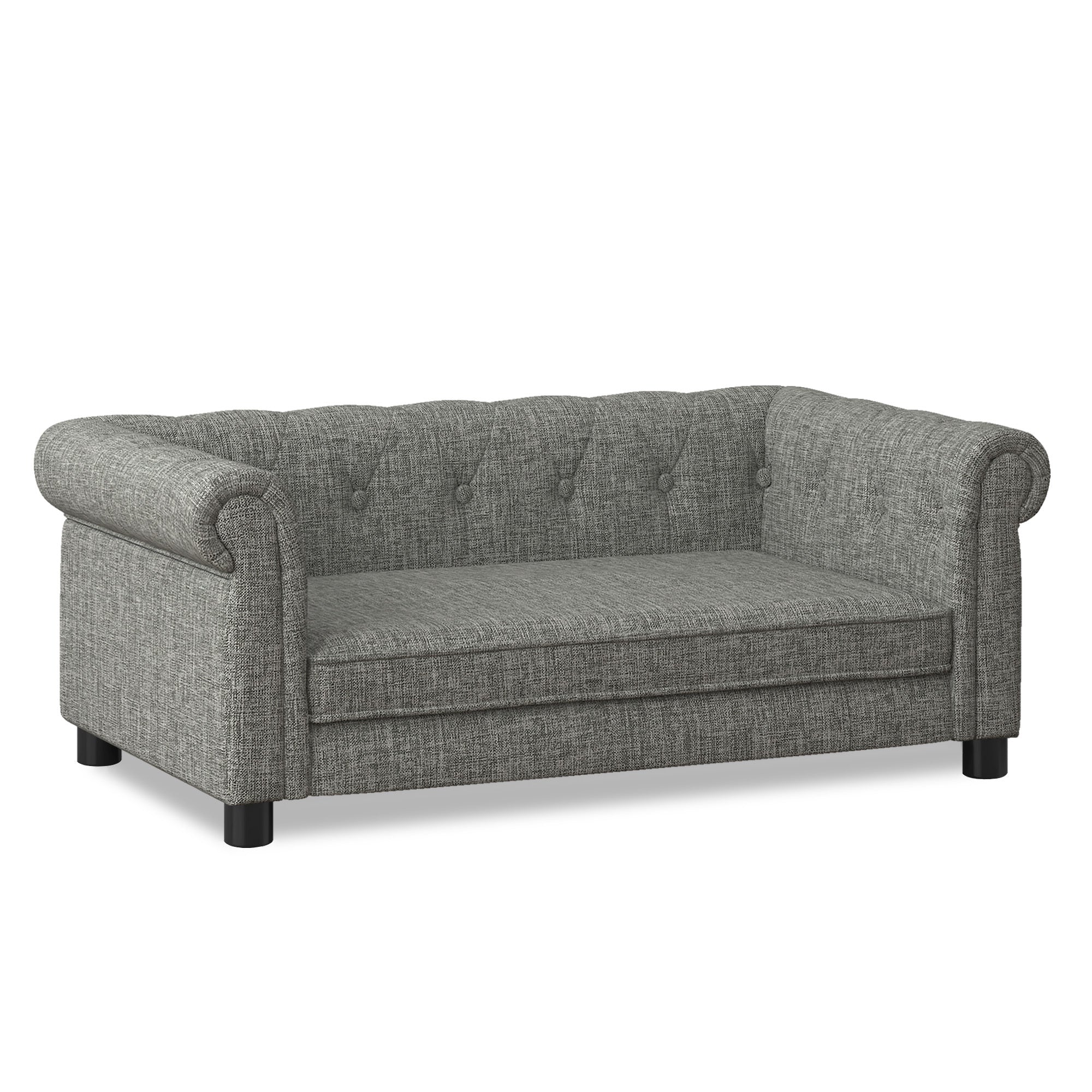 Modern Linen Fabric Light Grey Elevated Pet Bed