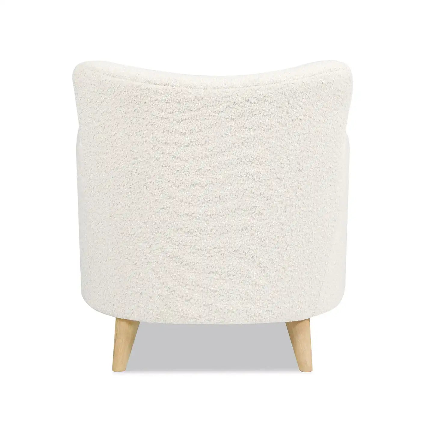 Lune - Curved Arm Accent Chair With Lumbar Pillow - Ivory White