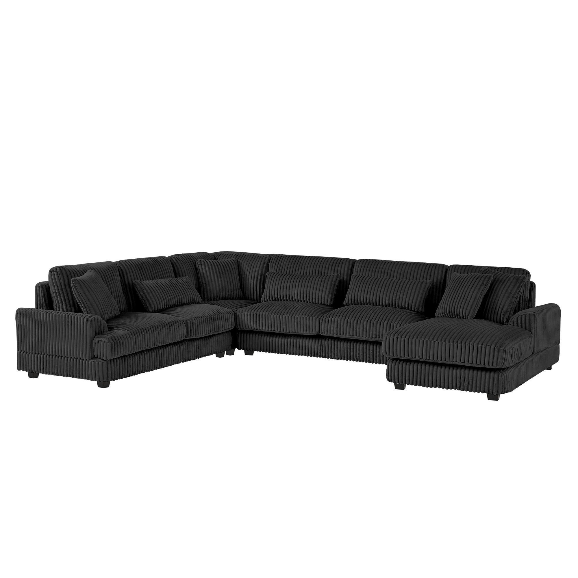 Oversized Sectional Sofa U - Shaped Sofa Couch Modern Sofa Upholstered In Soft Corduroy With A Chaise Lounge For Living Room