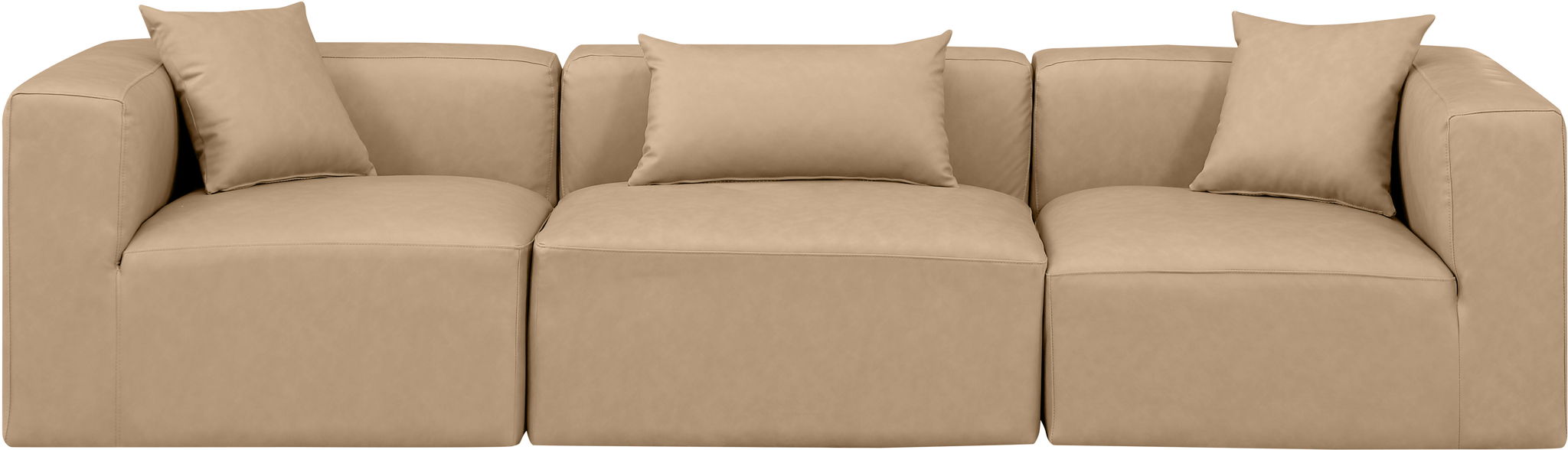 Cube - Modular 3 Piece Sofa - Tan