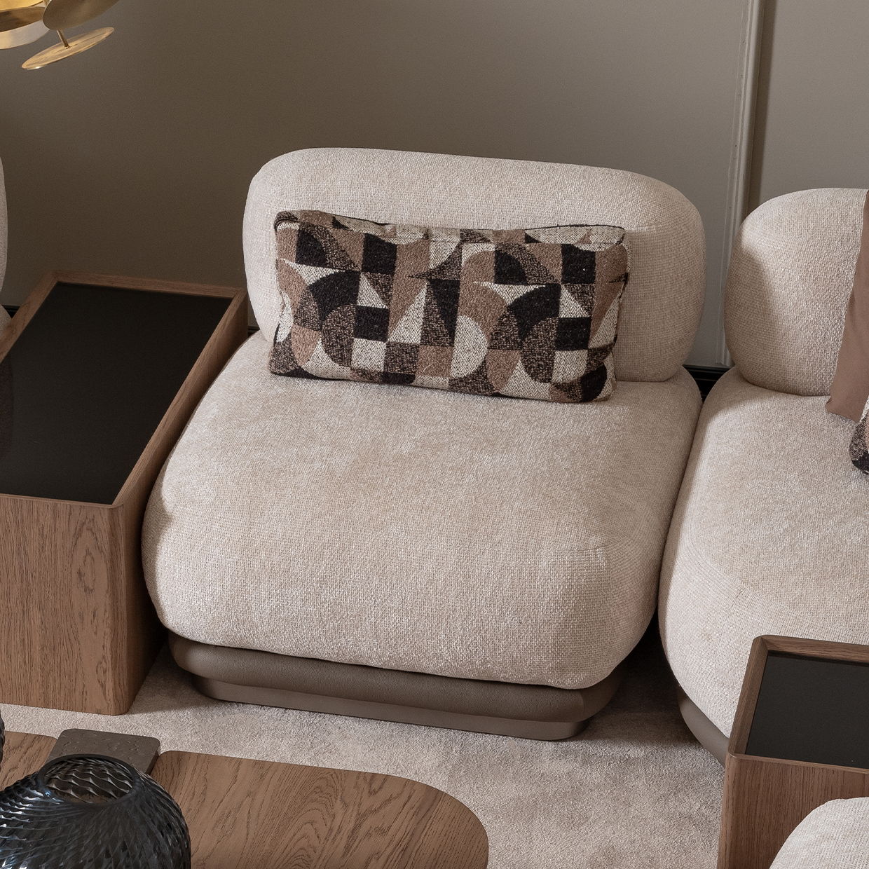 Bristol Point - Armless Chair - Fawn / Saddle Brown