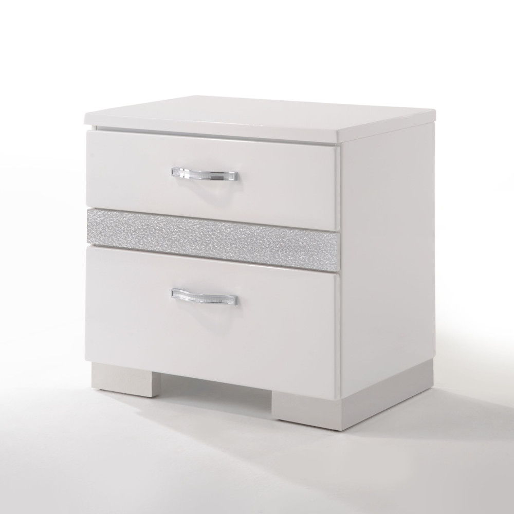 Naima II - High Gloss Nightstand - White - Best Buy Furniture