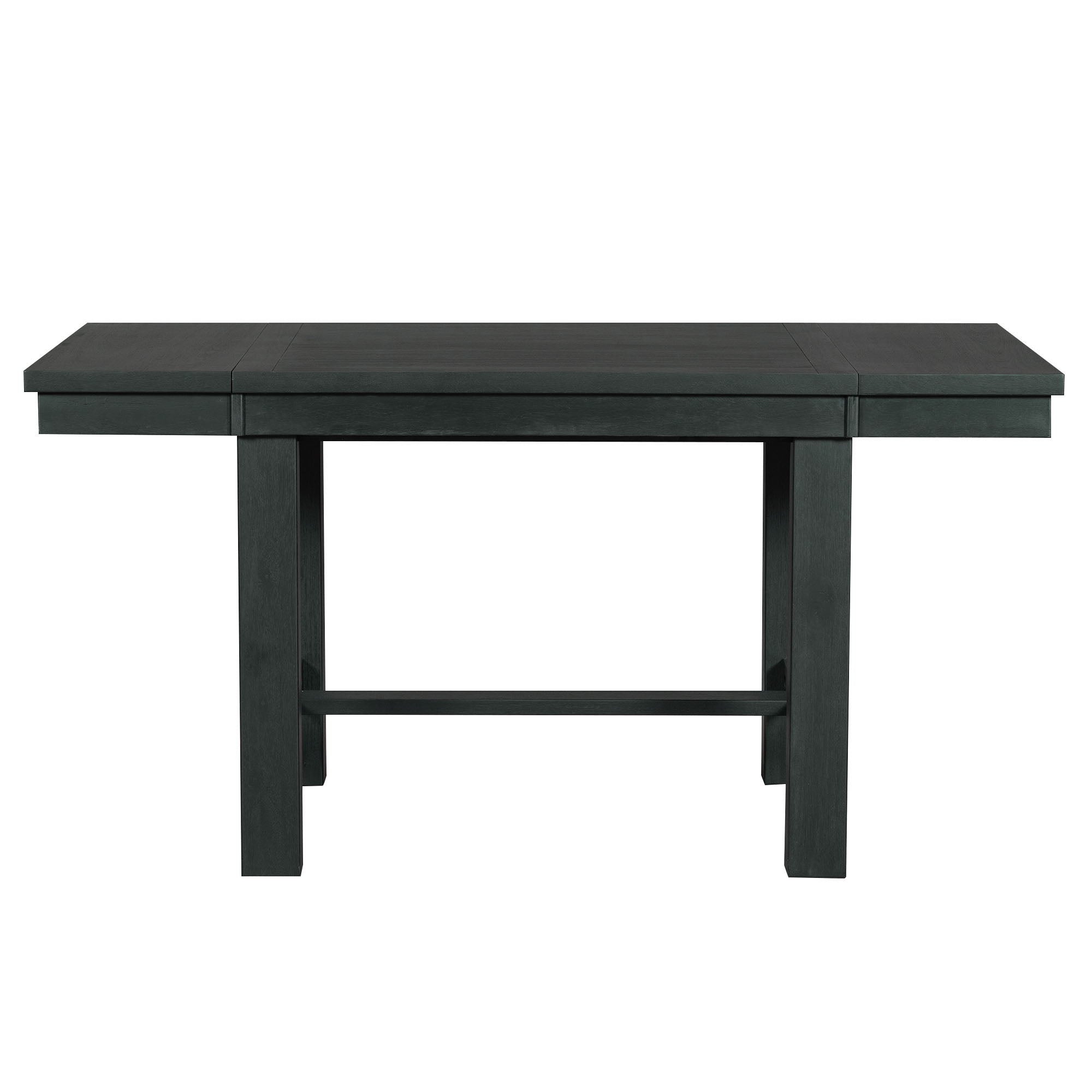 Topmax - 6 Piece Farmhouse Extendable Dining Table With Footrest, 4 Upholstered Dining Chairs And Dining Bench, Two 11" Removable Leaf - Best Buy Furniture