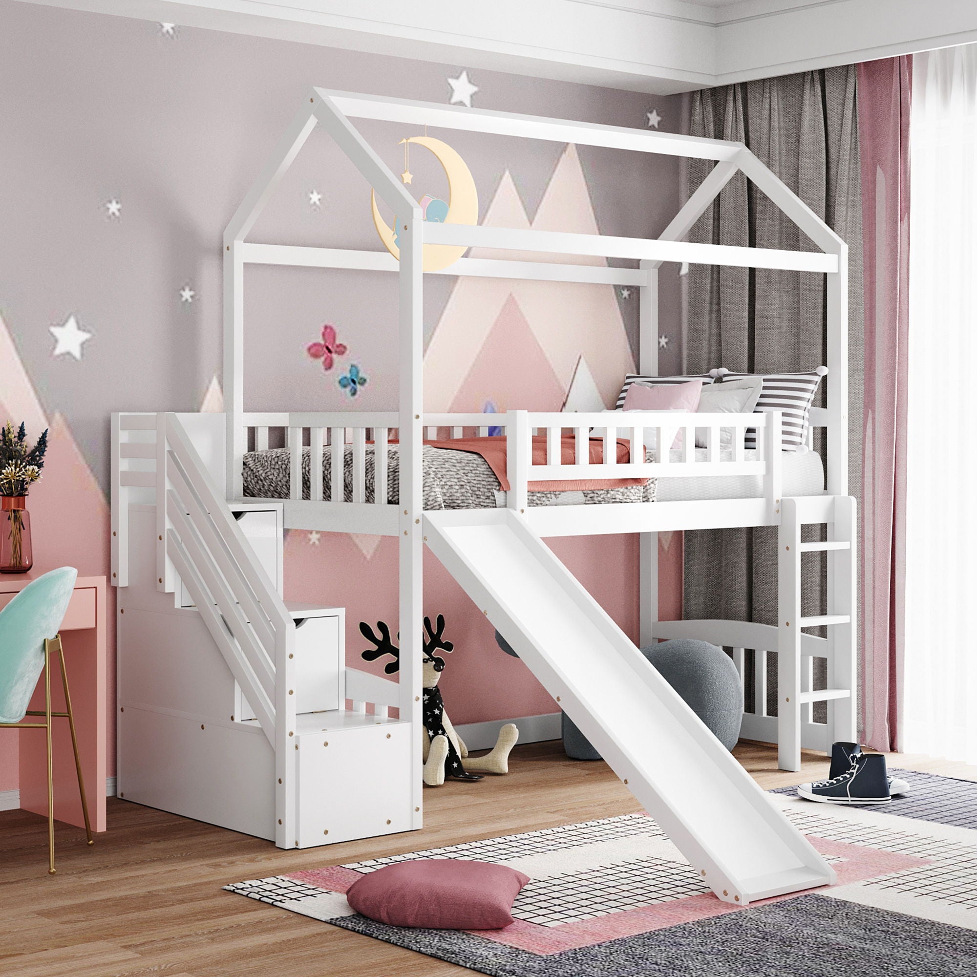 House Bed With 2 Drawers And Slide