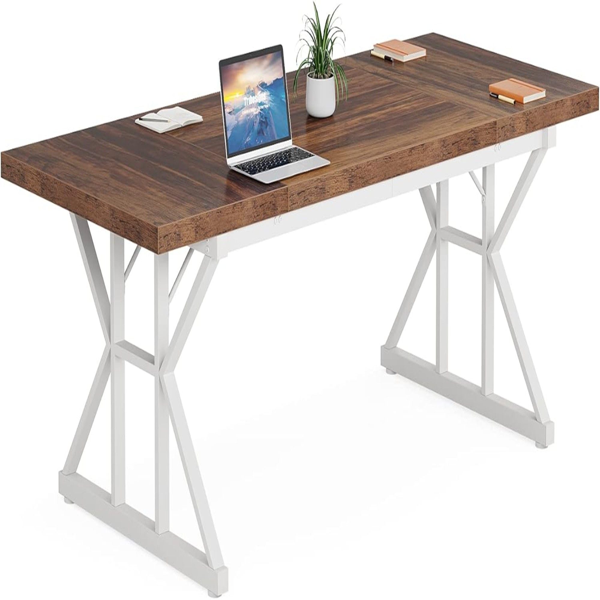 Rectangular Dining Table With X Trestle Metal Legs