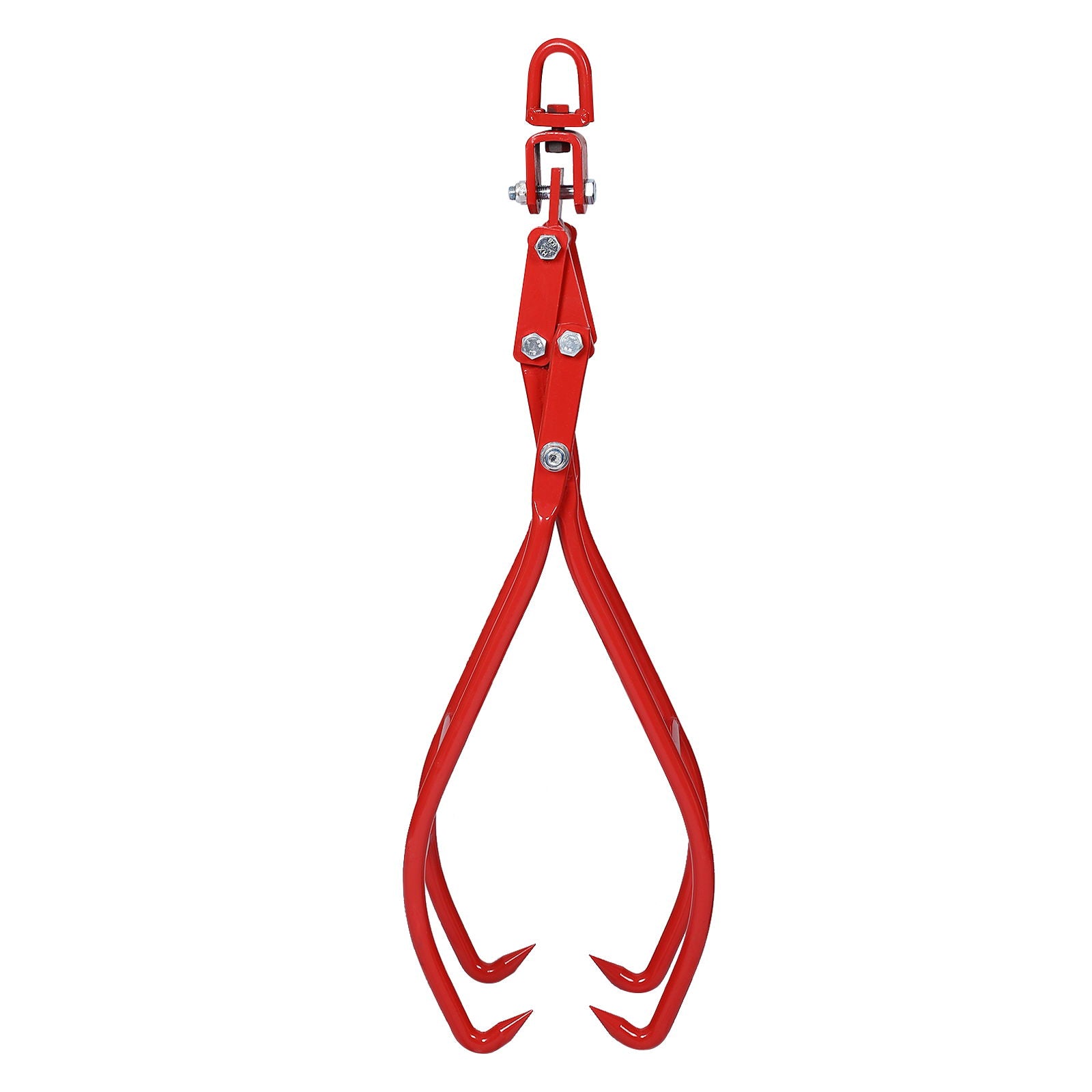 Heavy-Duty 4 Claw Timber Log Lifting Tongs Grabber - Red