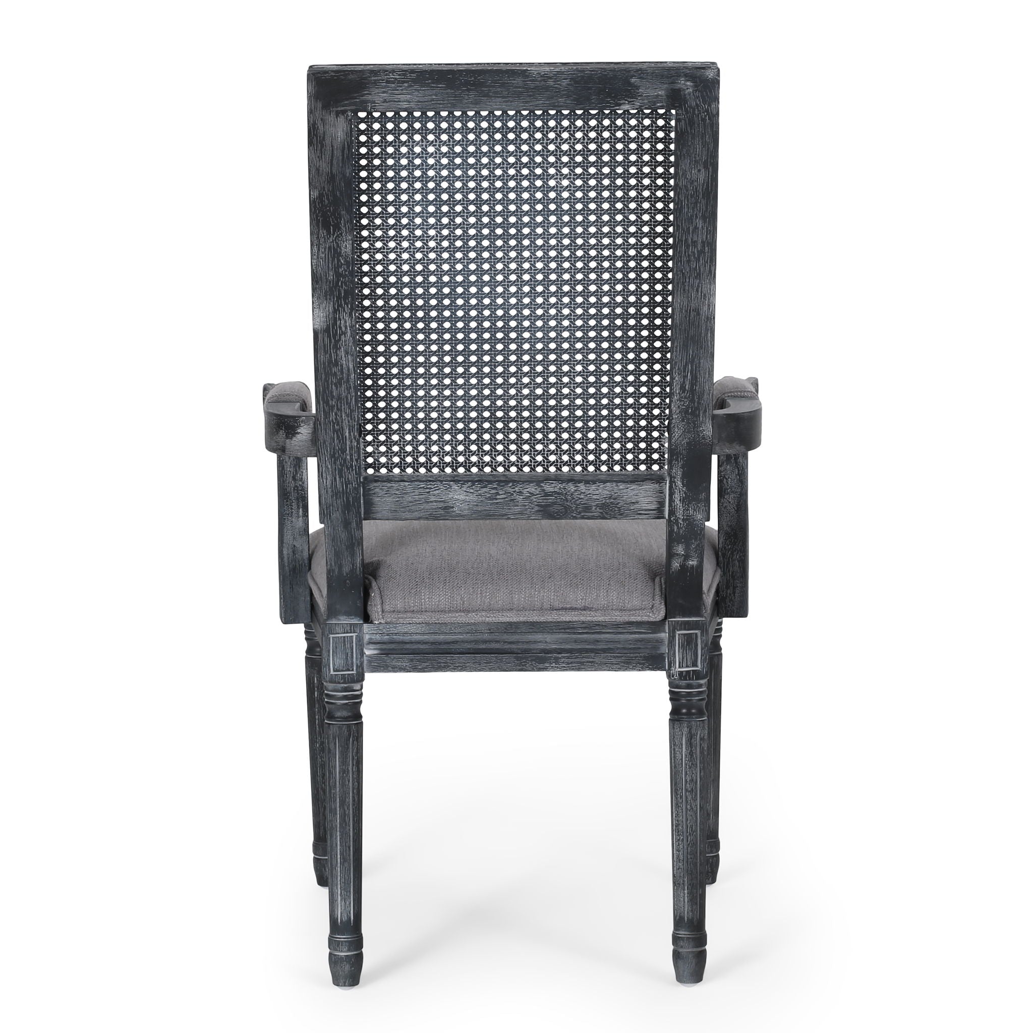 Elegant French Country Style Dining Chair With Cane Backrest