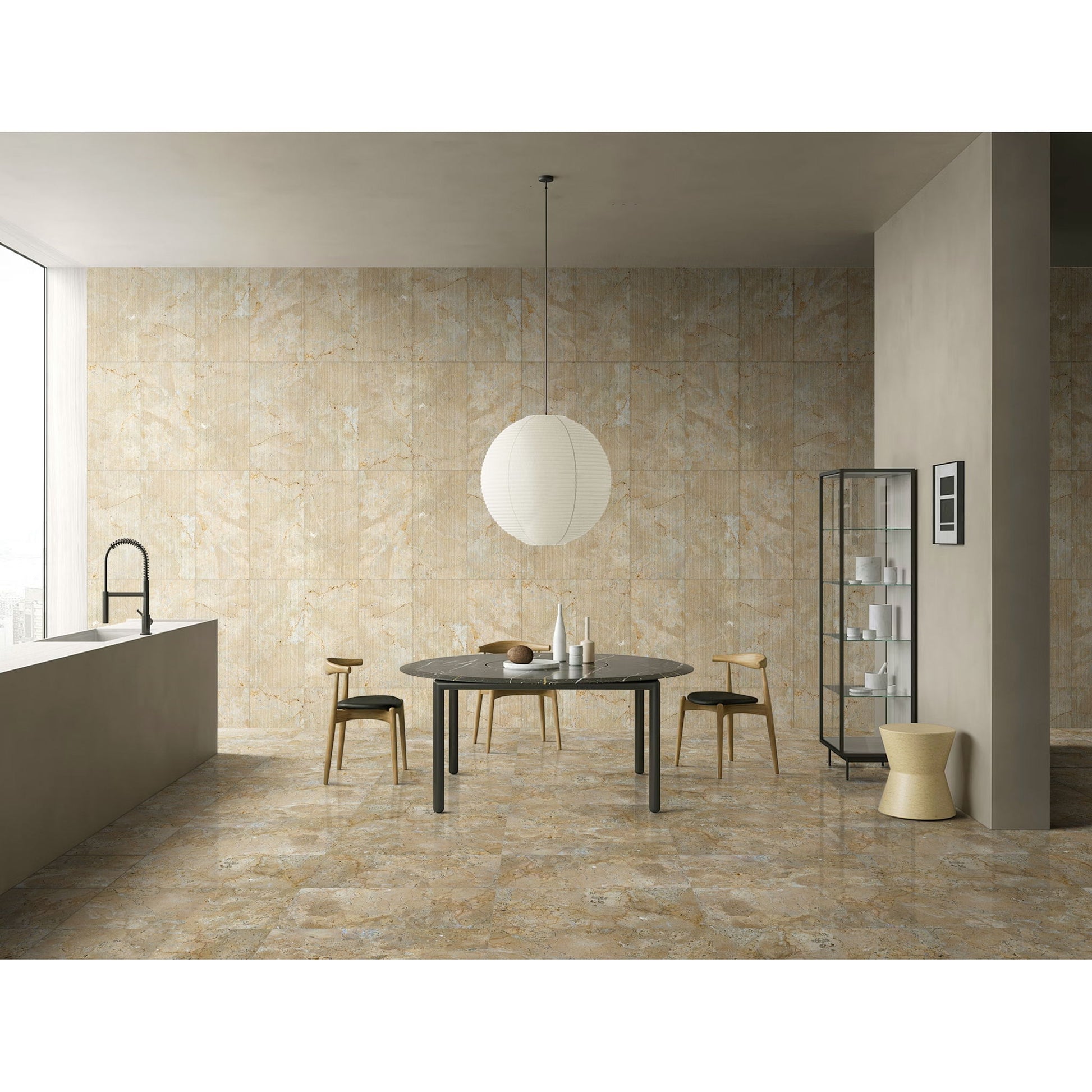 Marble For Floor And Wall Polished Marble Tile Stone (Set of 4) - Beige / Gold - Best Buy Furniture
