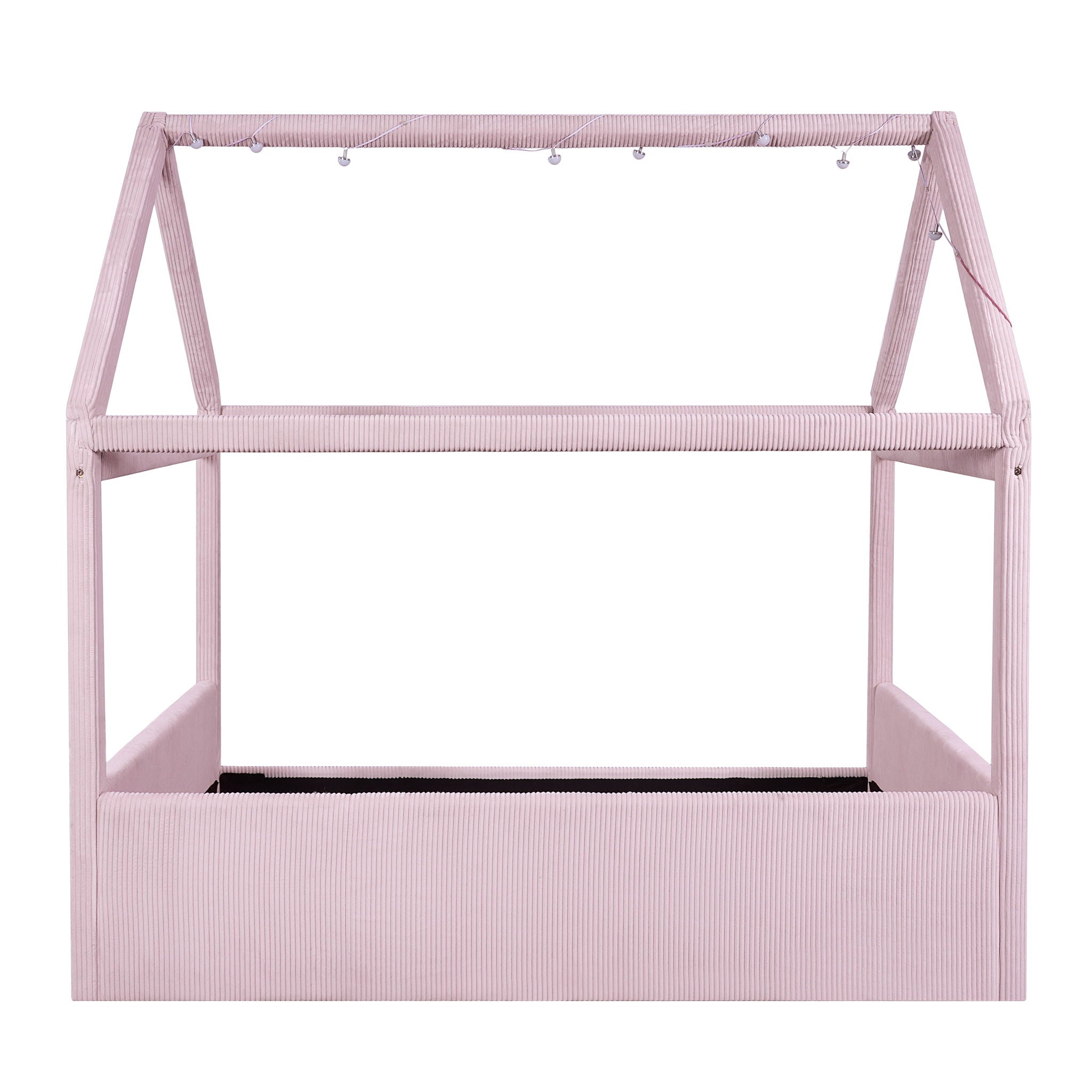 Upholstered House Style Daybed With LED Light Strips