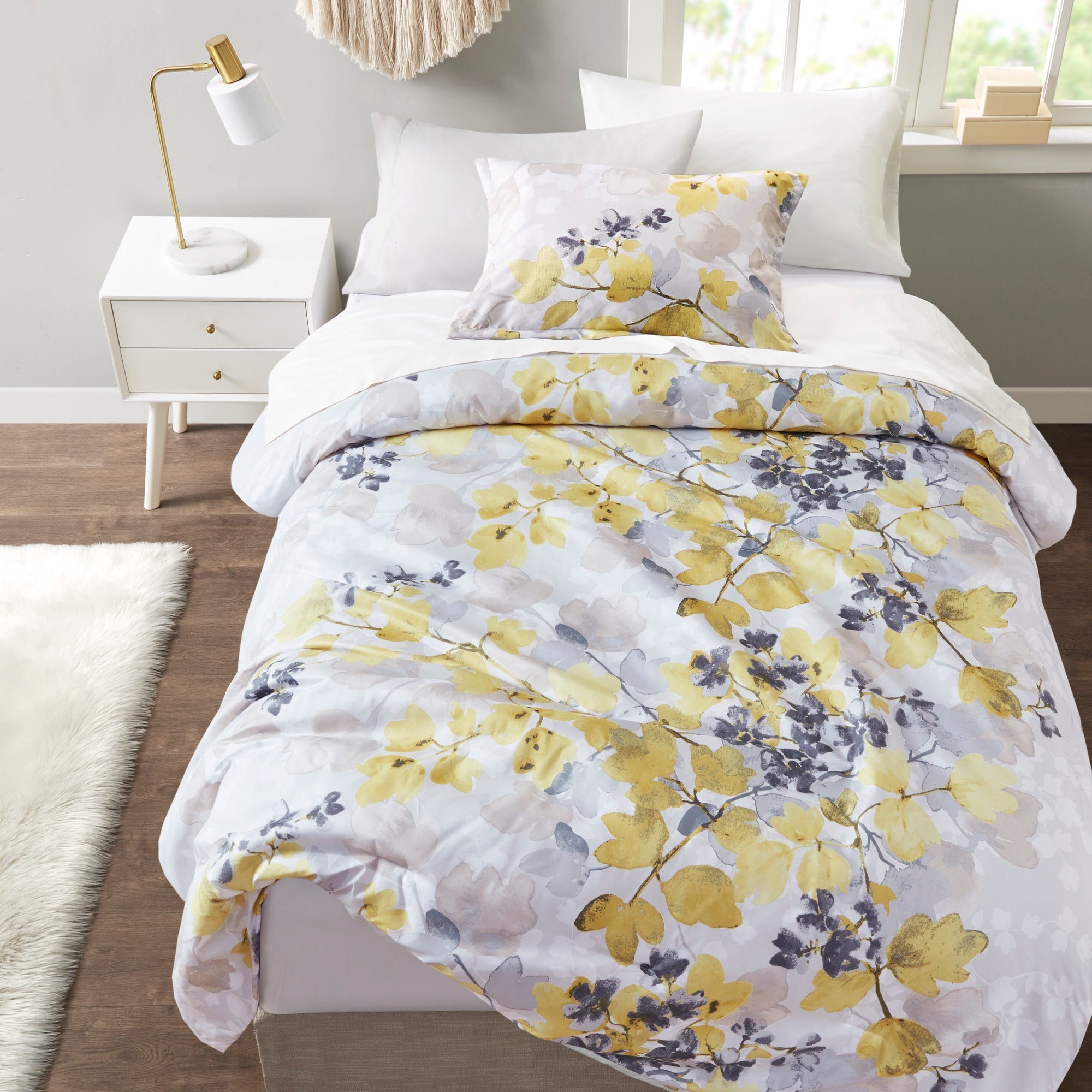 Comforter Set with Bed Sheets Yellow Full