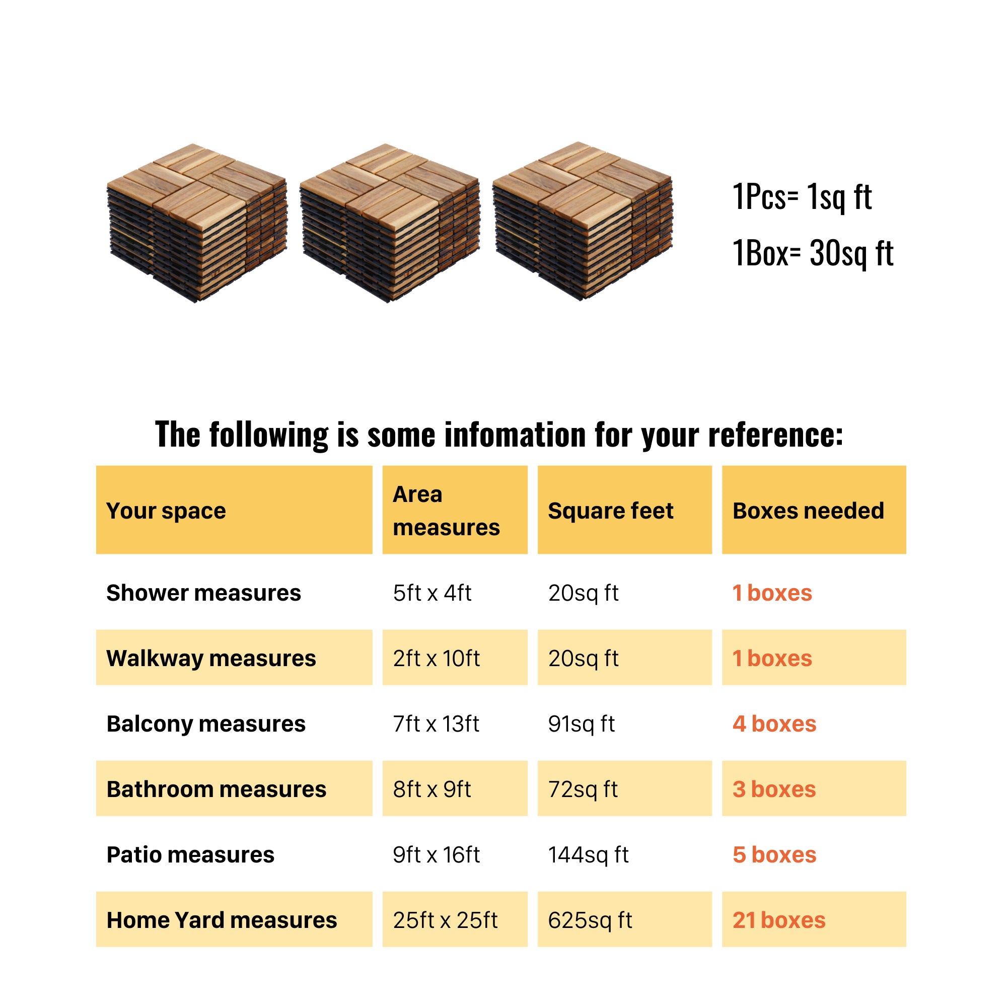 12" X 12" Interlocking Deck Tiles Checker Pattern