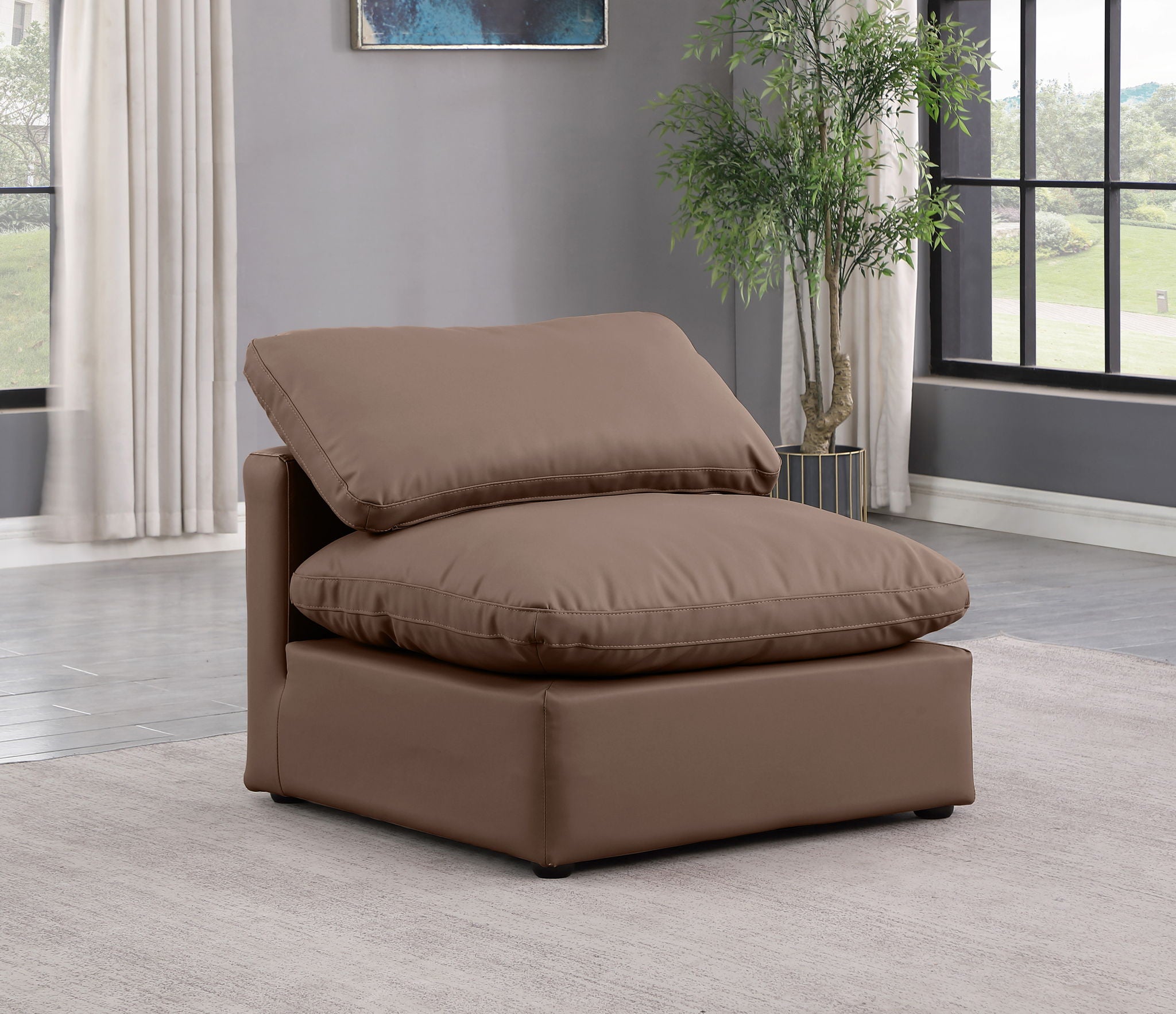 Indulge - Faux Leather Armless Chair