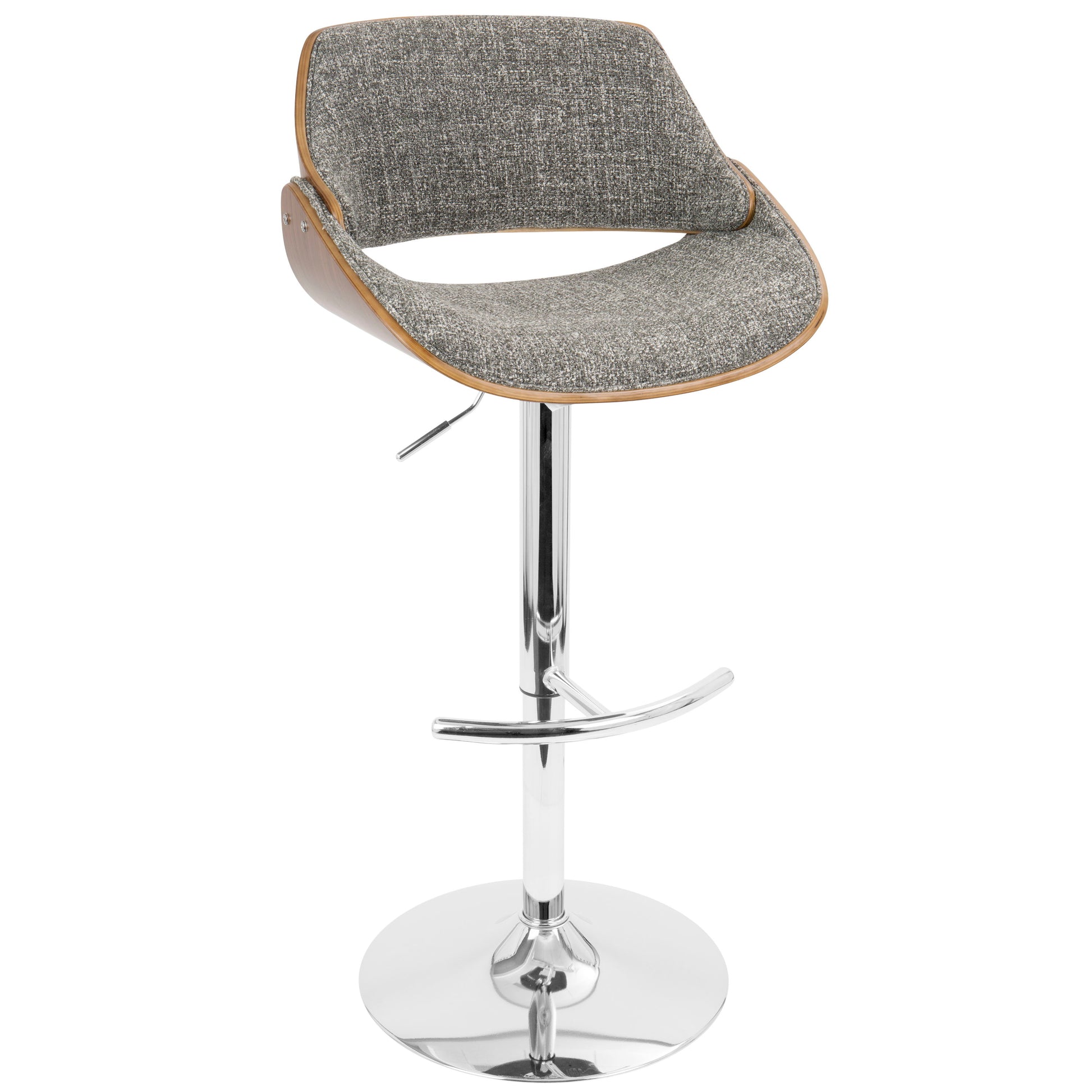 Fabrizzi - Mid Century Modern Adjustable Barstool With Swivel With Rounded T Footrest (Set of 3) - Best Buy Furniture