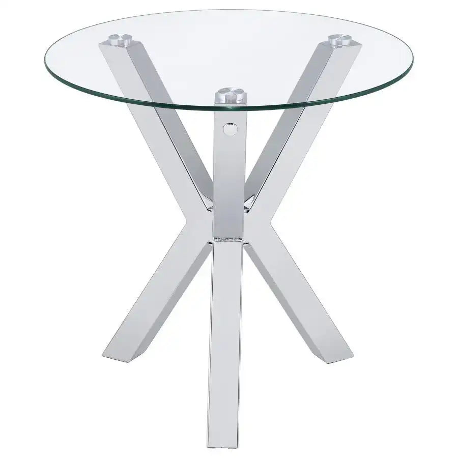 Kenzie - Round Tempered Glass Top Table