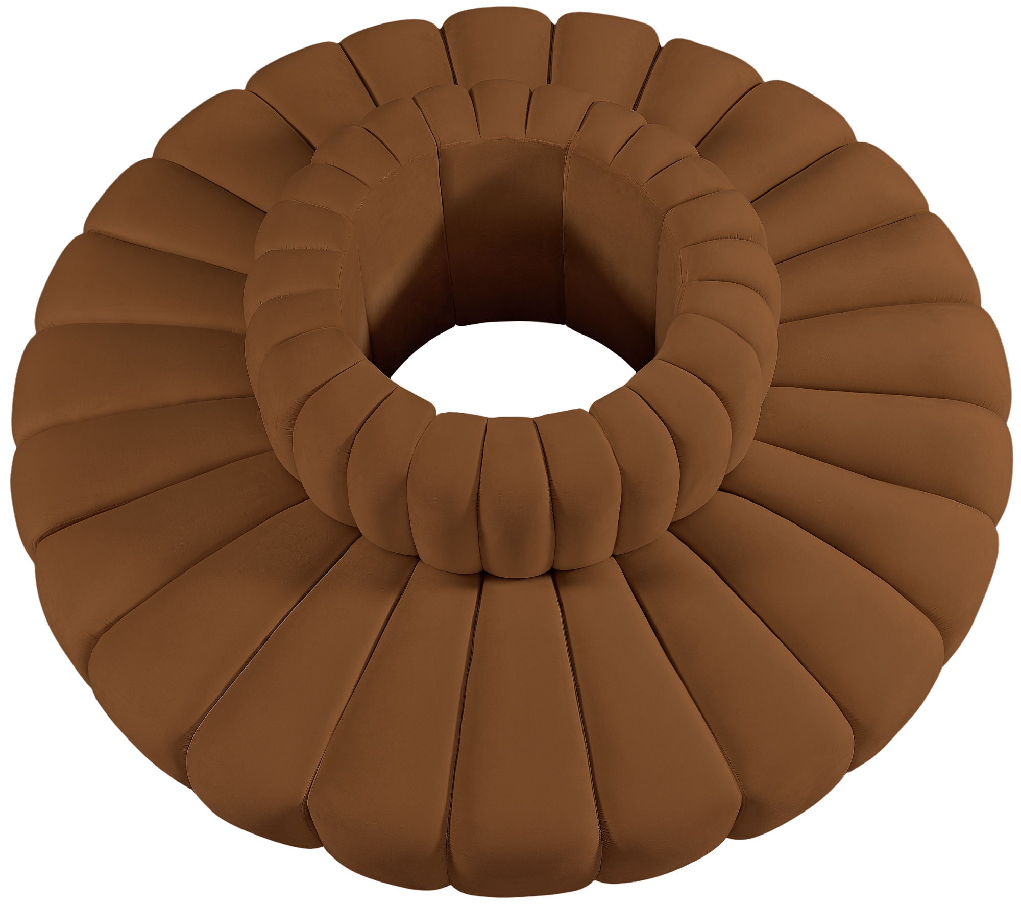 Arc - Velvet 8 Piece Round Modular Sofa - Saddle
