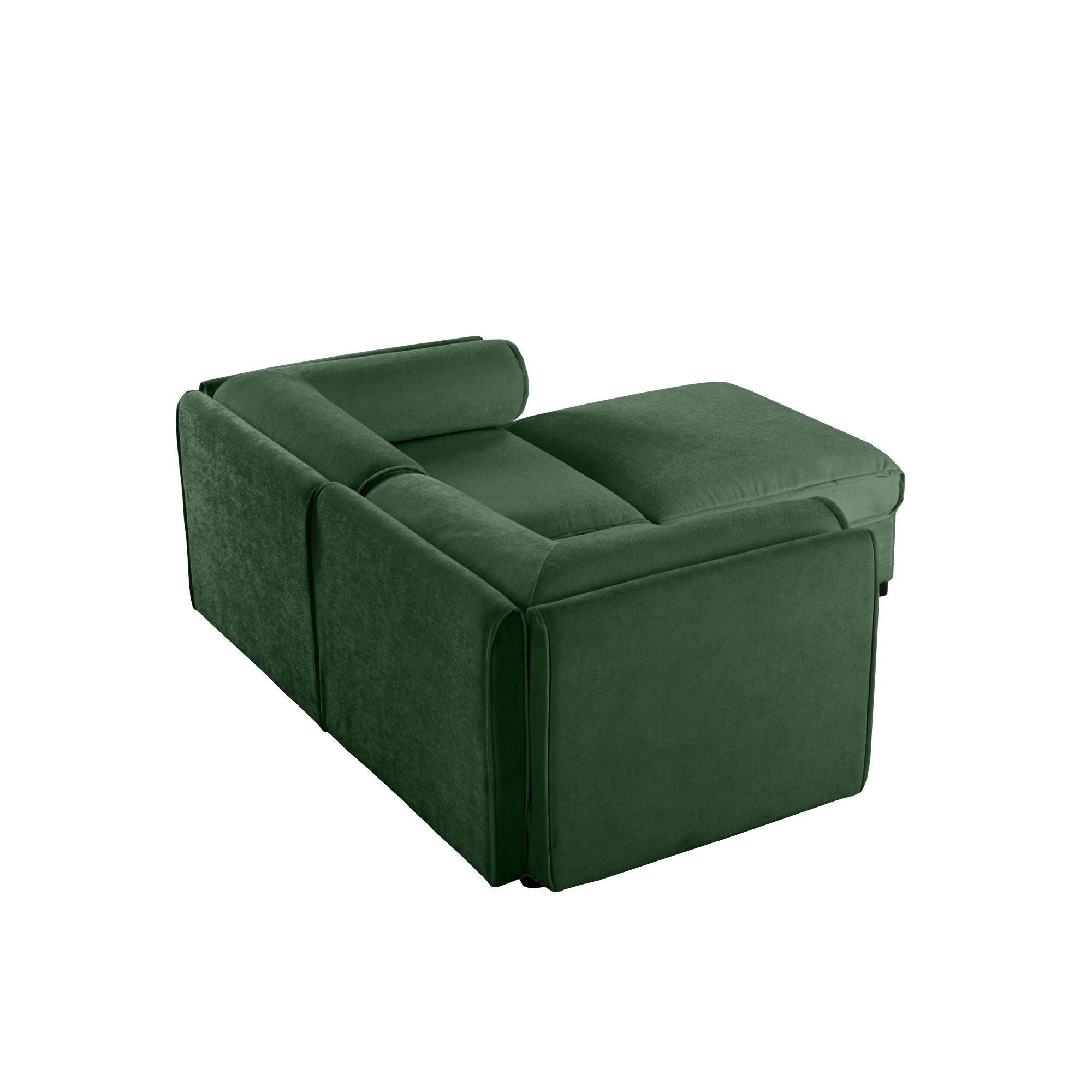 Contemporary Elegant White Chenille Sofa With Storage And Ottoman