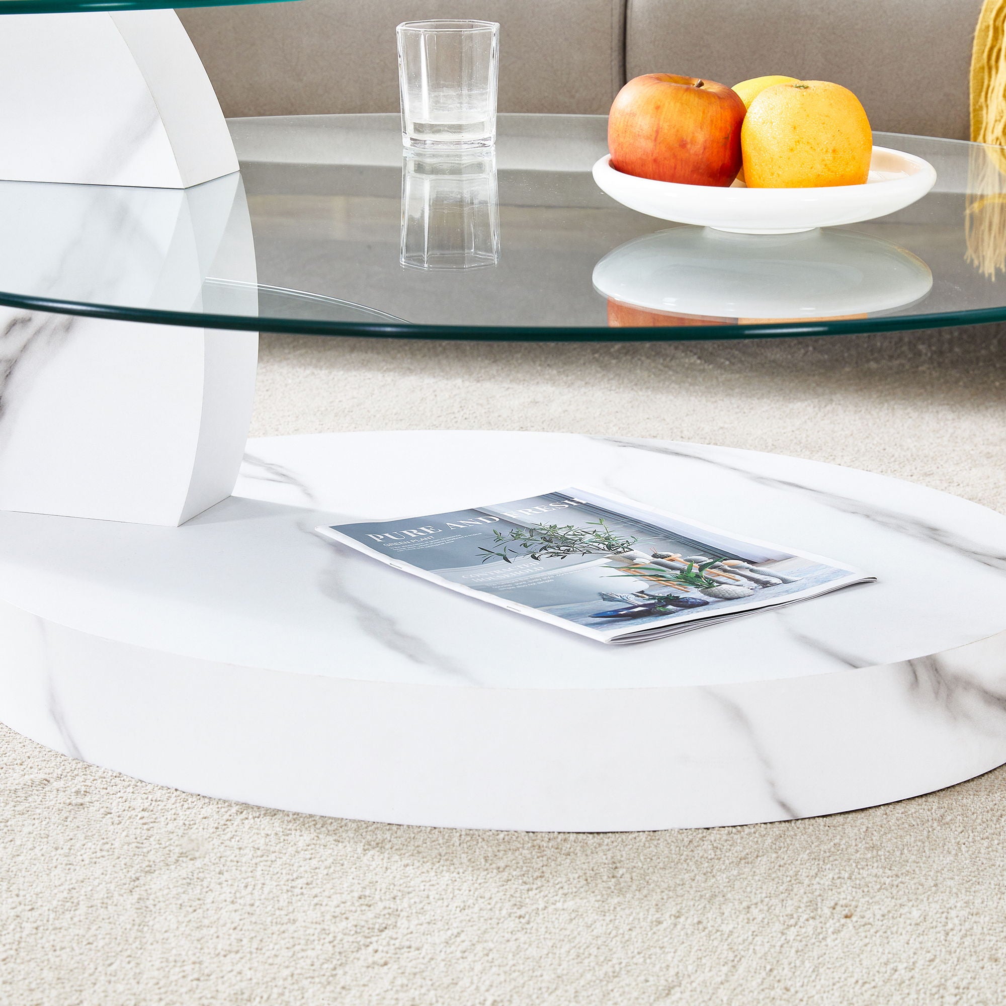 Contemporary Artistic Double Layer Coffee Table