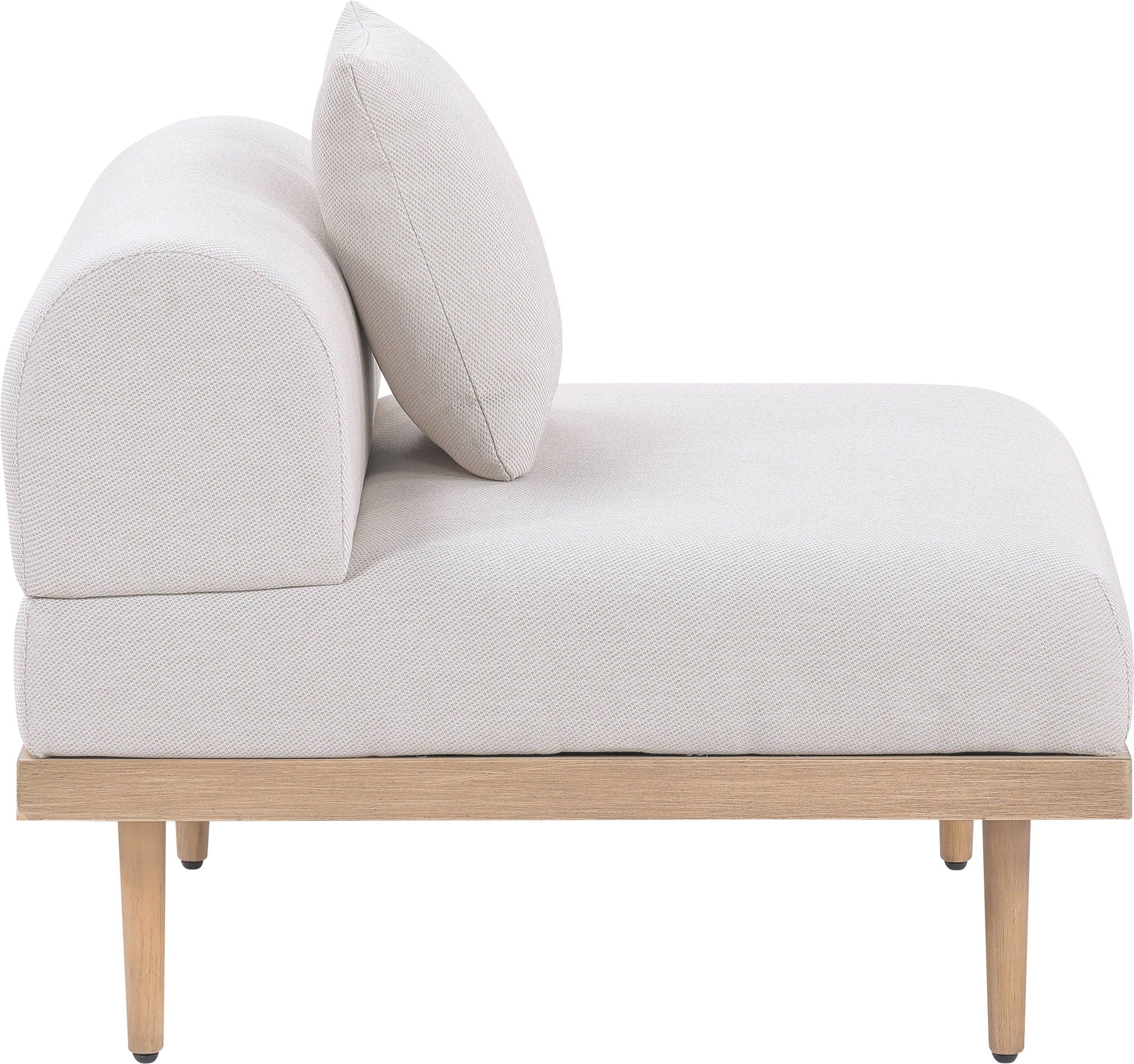 Laguna - Resilient Water Resistant Fabric Upholstered Outdoor Patio Modular Armless Chair