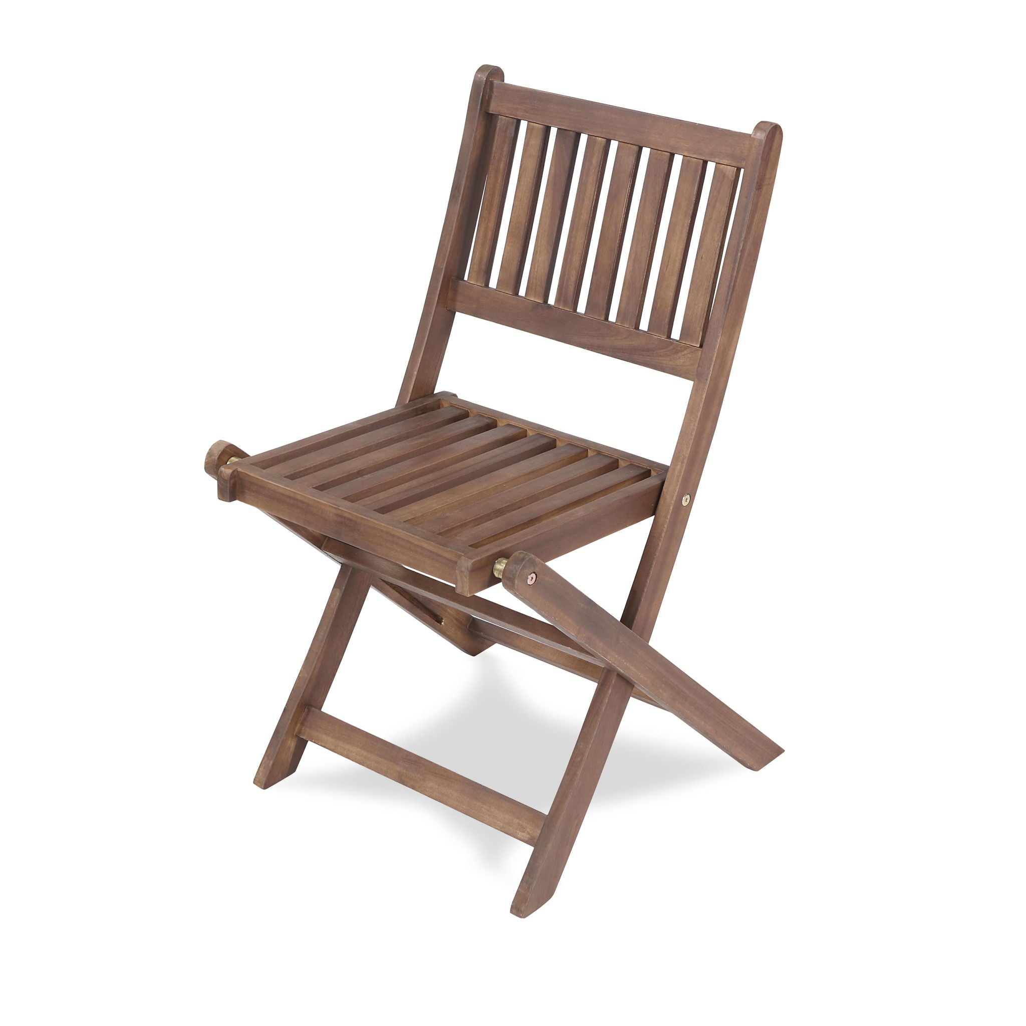 3 Piece Acacia Bistro Set, Folding Patio Furniture With 1 Coffee Table And 2 Foldable Chairs