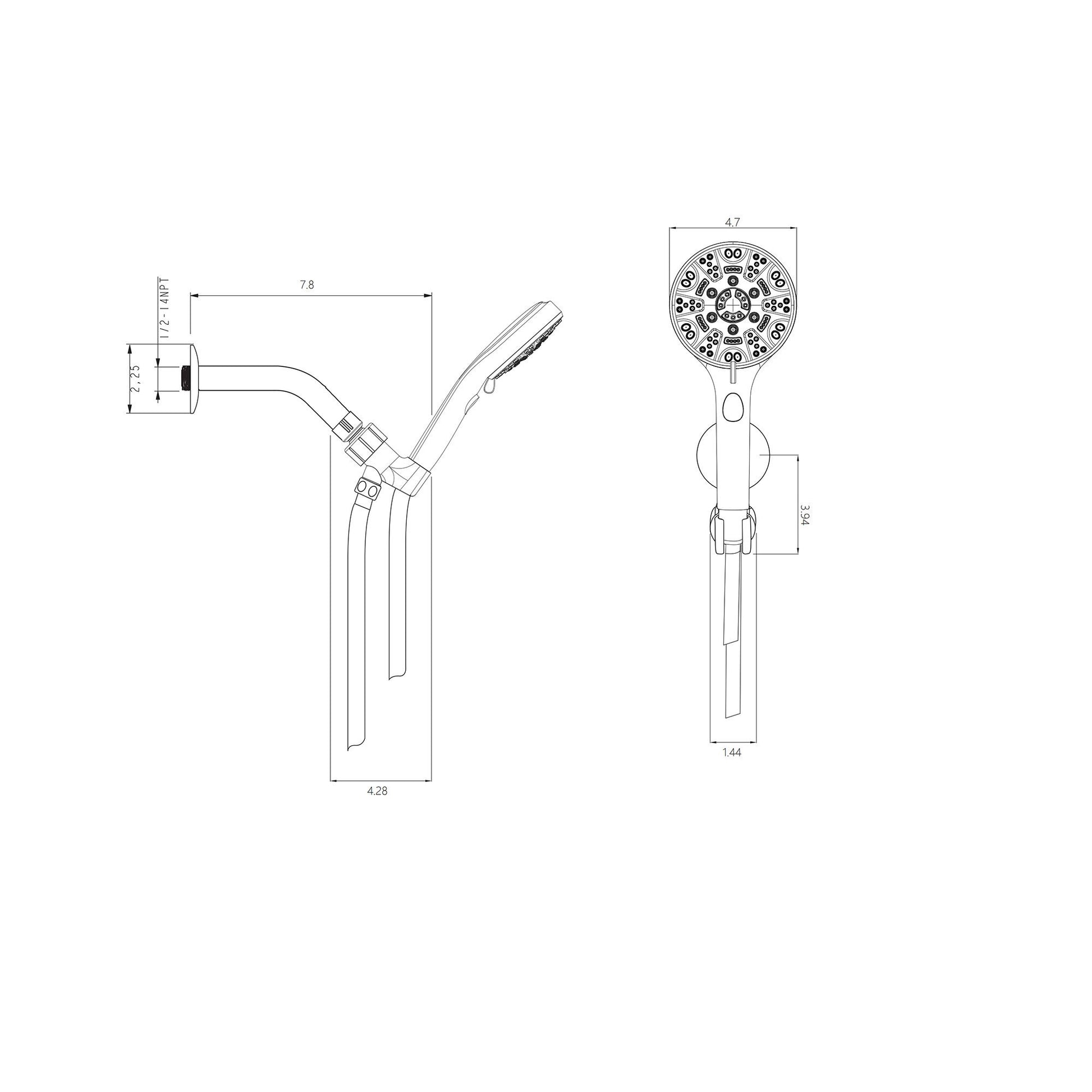 Multi Function Adjustable Hand Shower 8 Function Hand Shower, Plastic Construction - Brushed Nickel - Best Buy Furniture