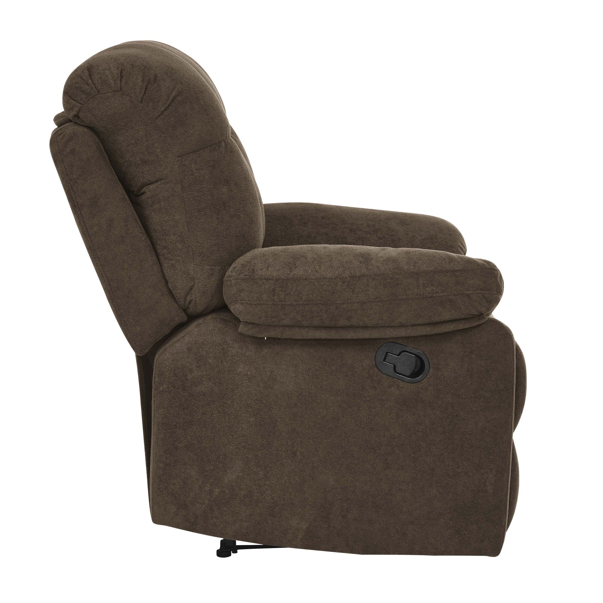 Devonaire - Manual Recliner With Padded Arms - Dark Brown