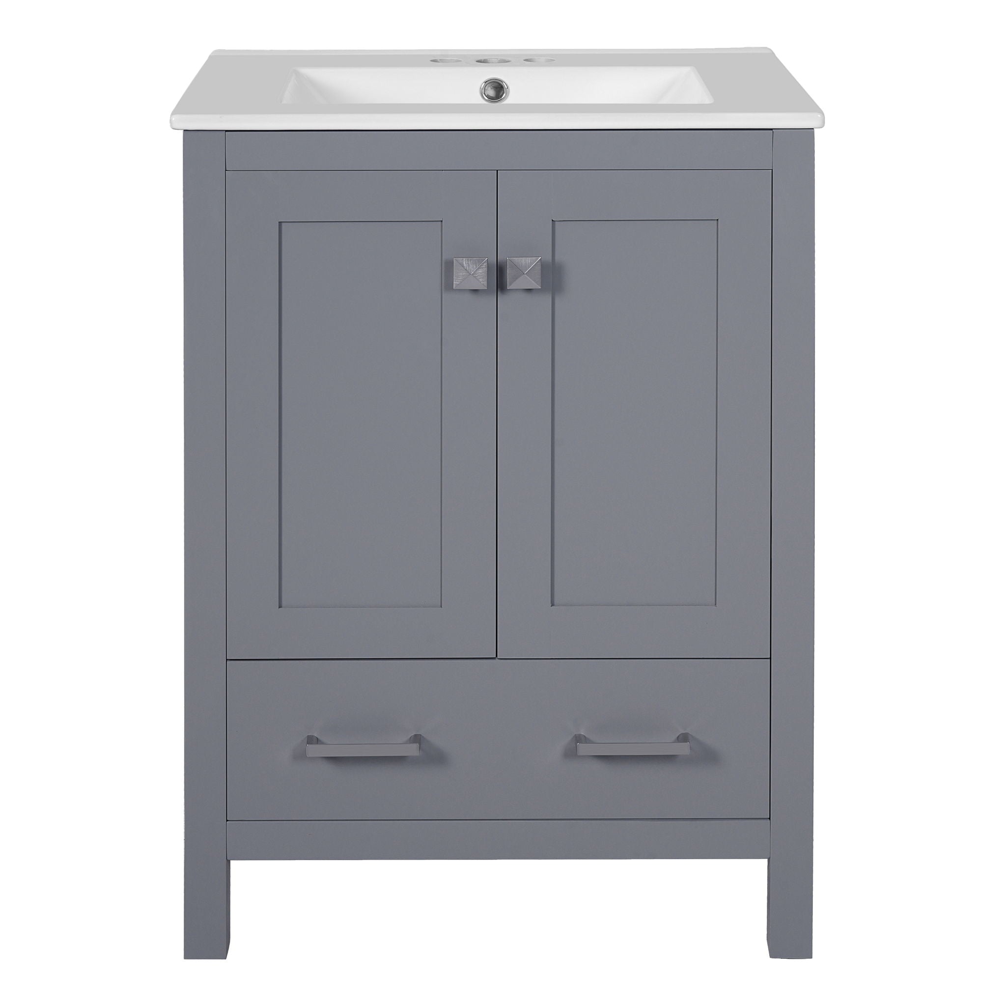 Bathroom Vanity With Integrated Undermount Ceramic Sink, 2 Doors And 1 Drawer, Soft Close Hinges