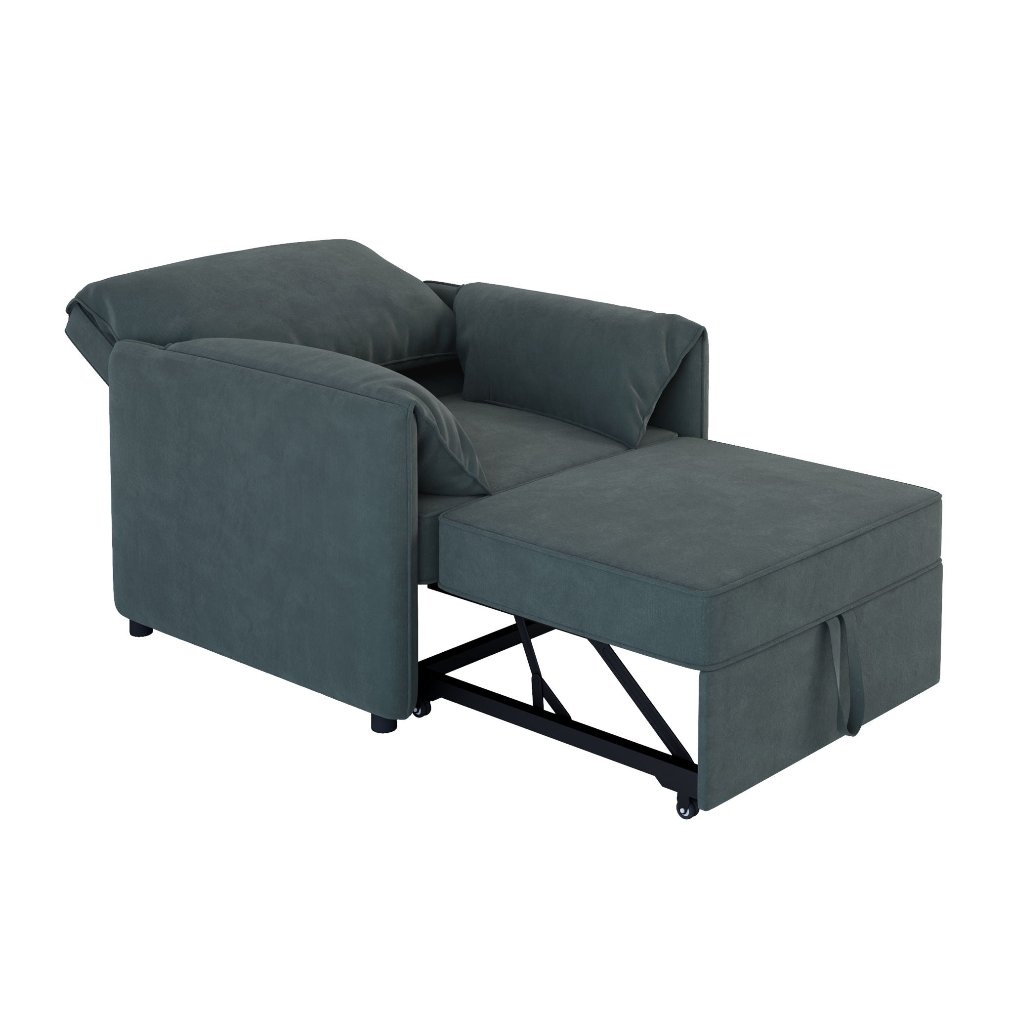 Convertible Pull Out Sofa Bed, 3 In 1 Convertible Sleeper Chair Adjustable Backrest With Thicked Cushions