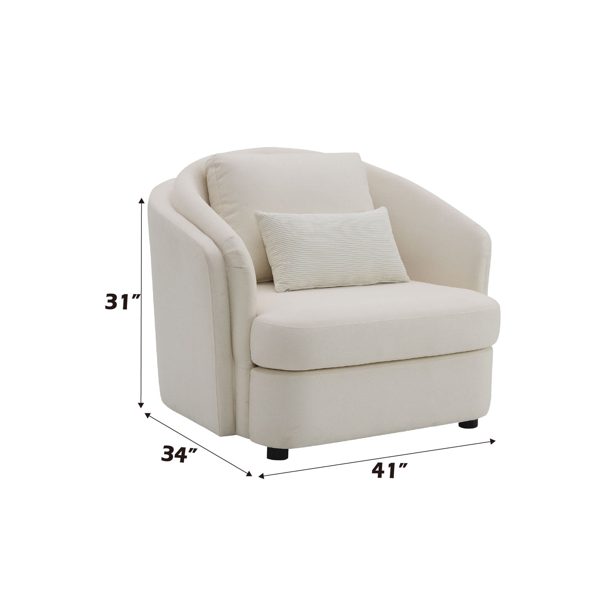 Mariko - Linen Chair With 1 Toss Pillow - Beige - Best Buy Furniture