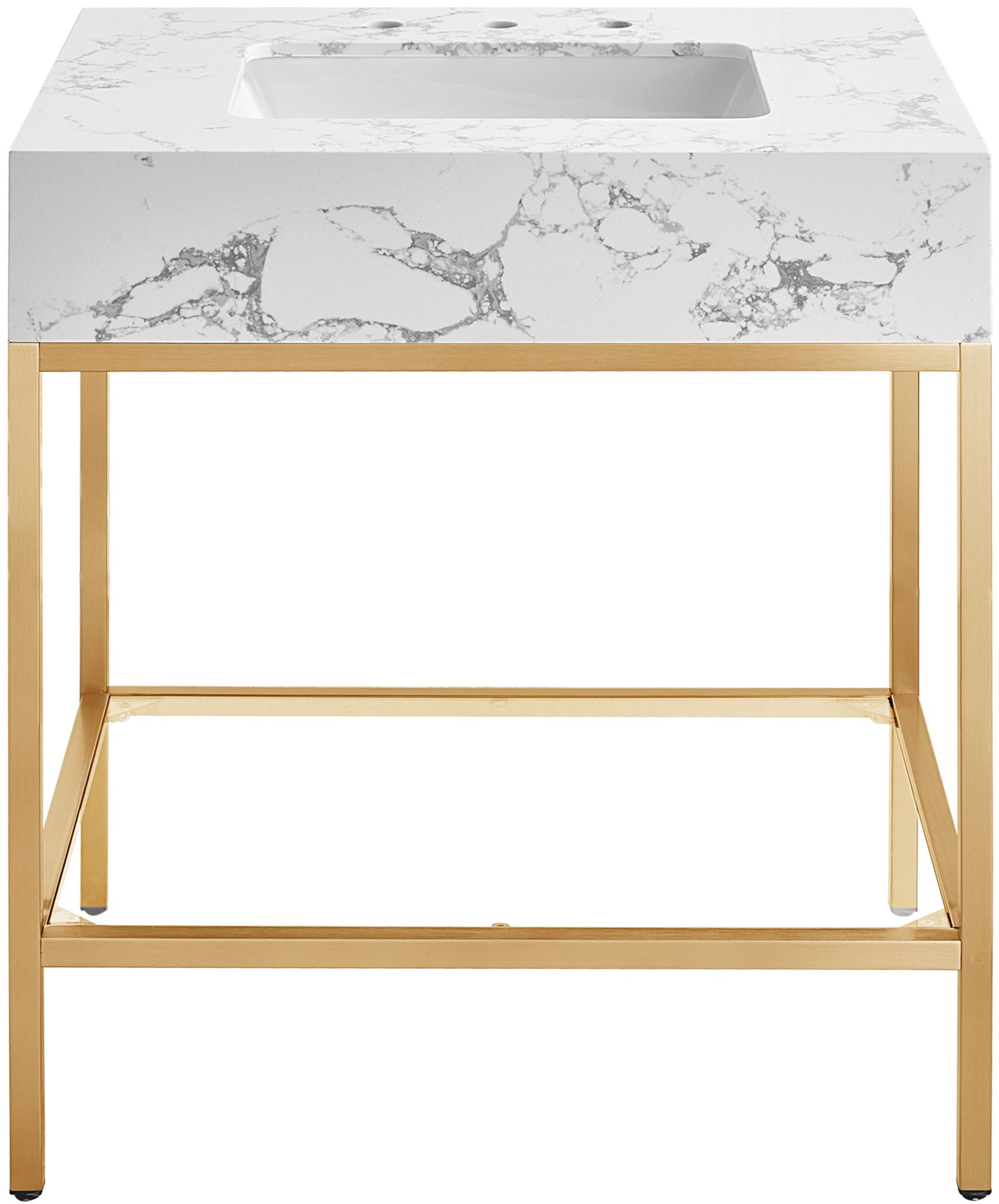Marmo - Engineered Marble Bathroom Vanity With Gold Base