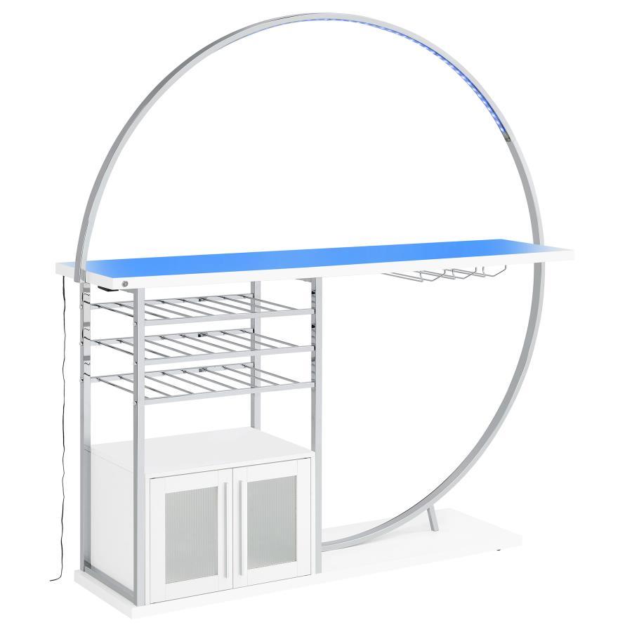 Risley - 2-Door Circular LED Home Bar With Wine Storage