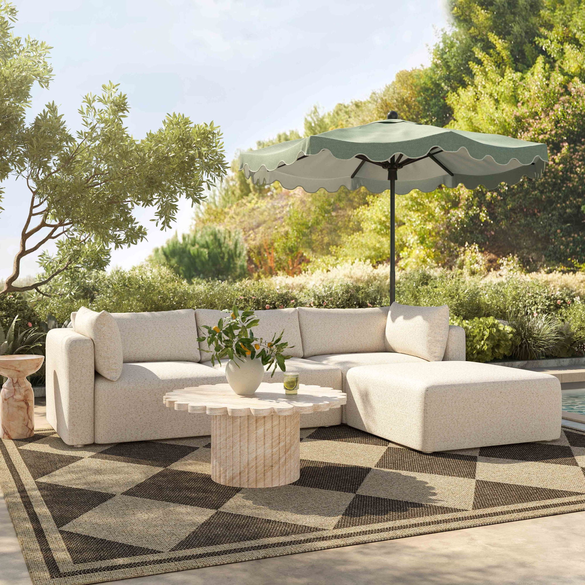 Hangover - Outdoor Ottoman - Cream