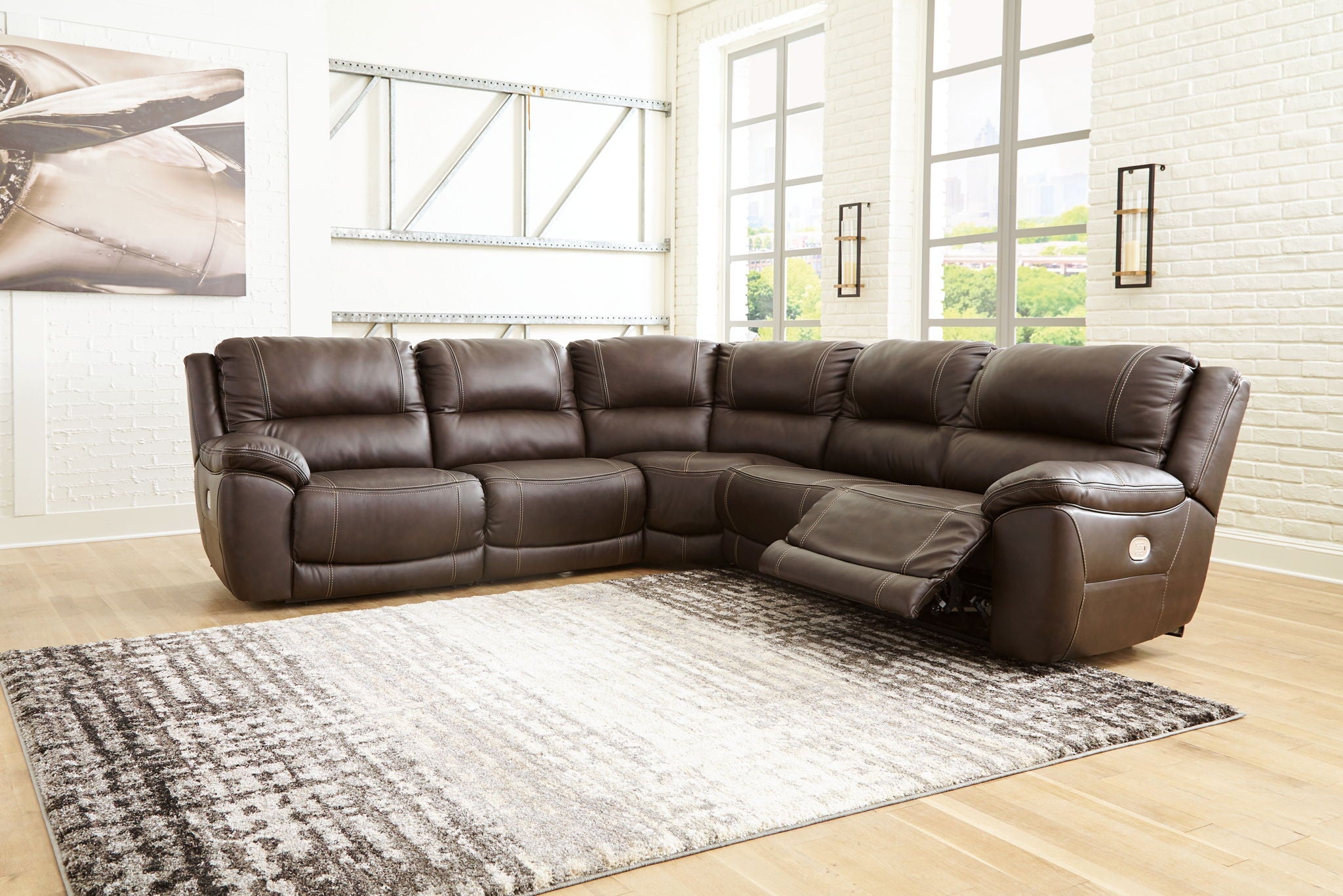 Dunleith - Power Reclining Sectional - Best Buy Furniture