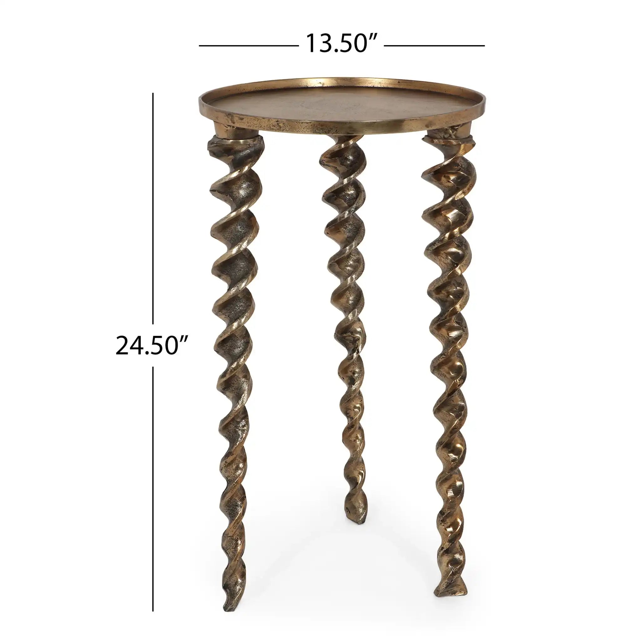 Bohemian Industrial Drill Table L - Antique Brass